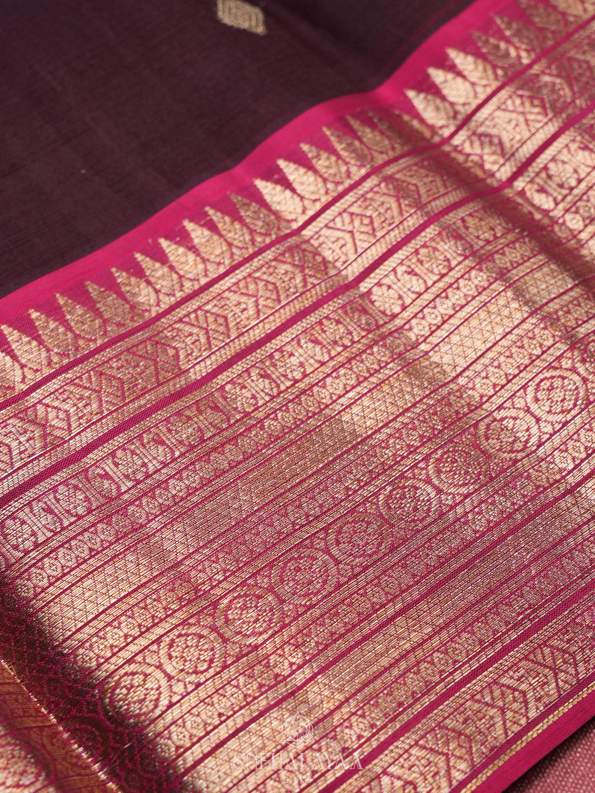 Burgundy Kanjivaram Silk Saree