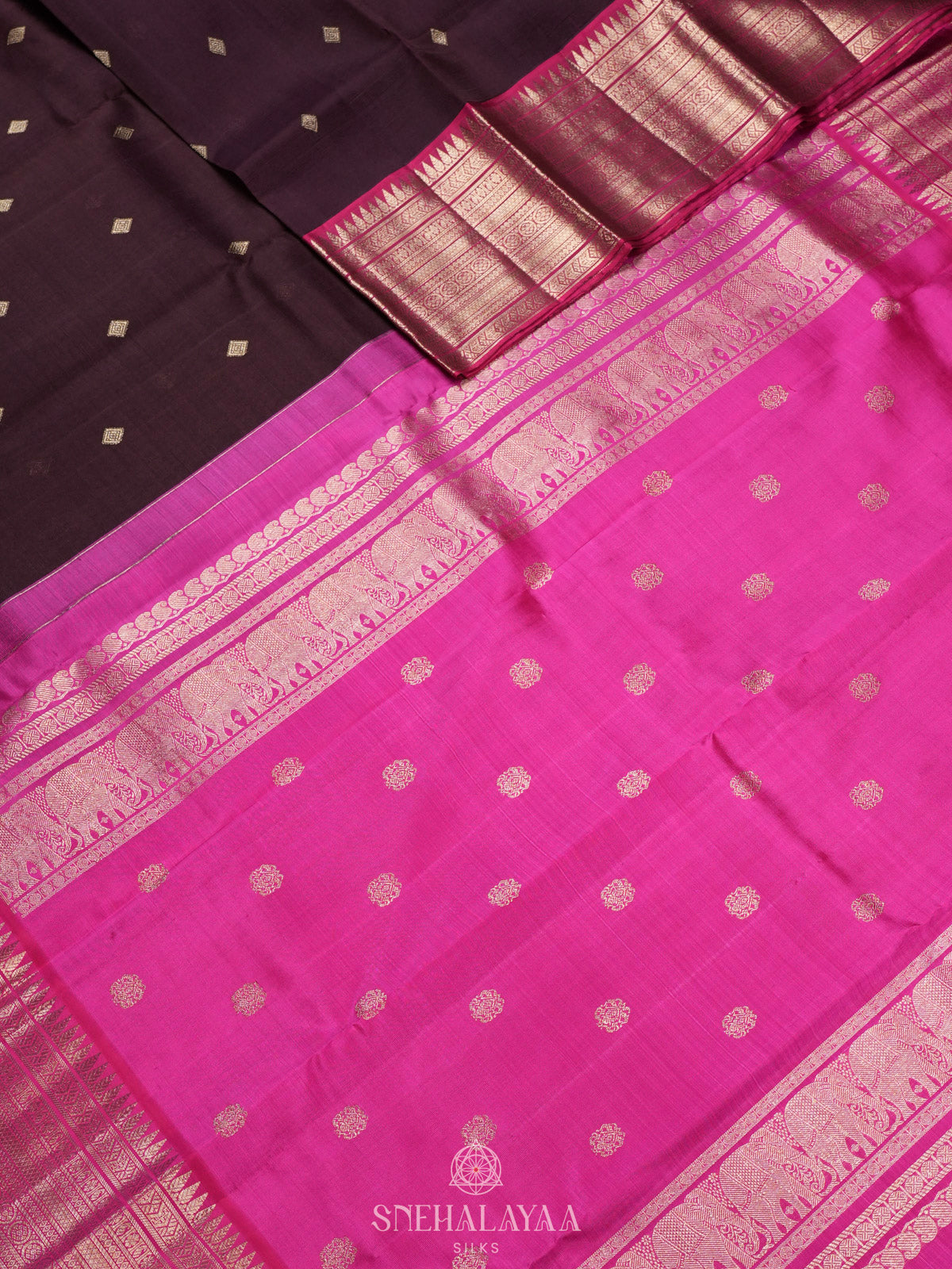 Burgundy Kanjivaram Silk Saree
