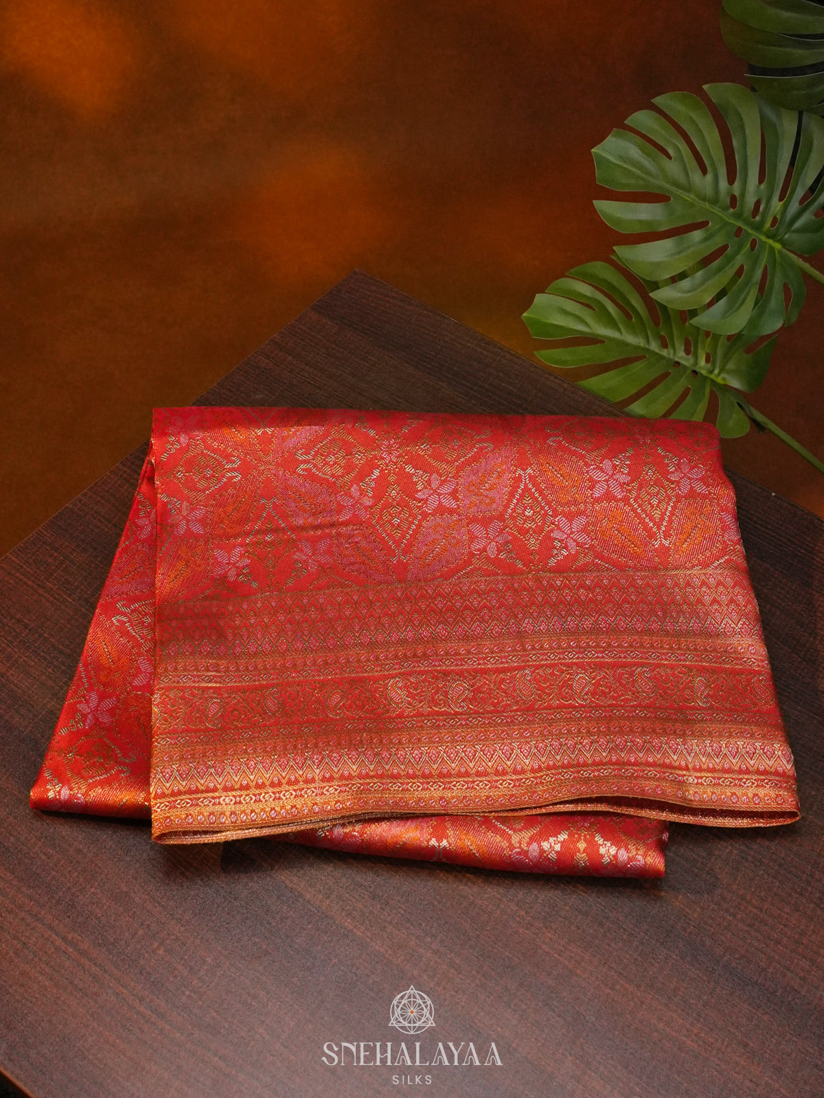 Orange Kanjivaram Silk Saree