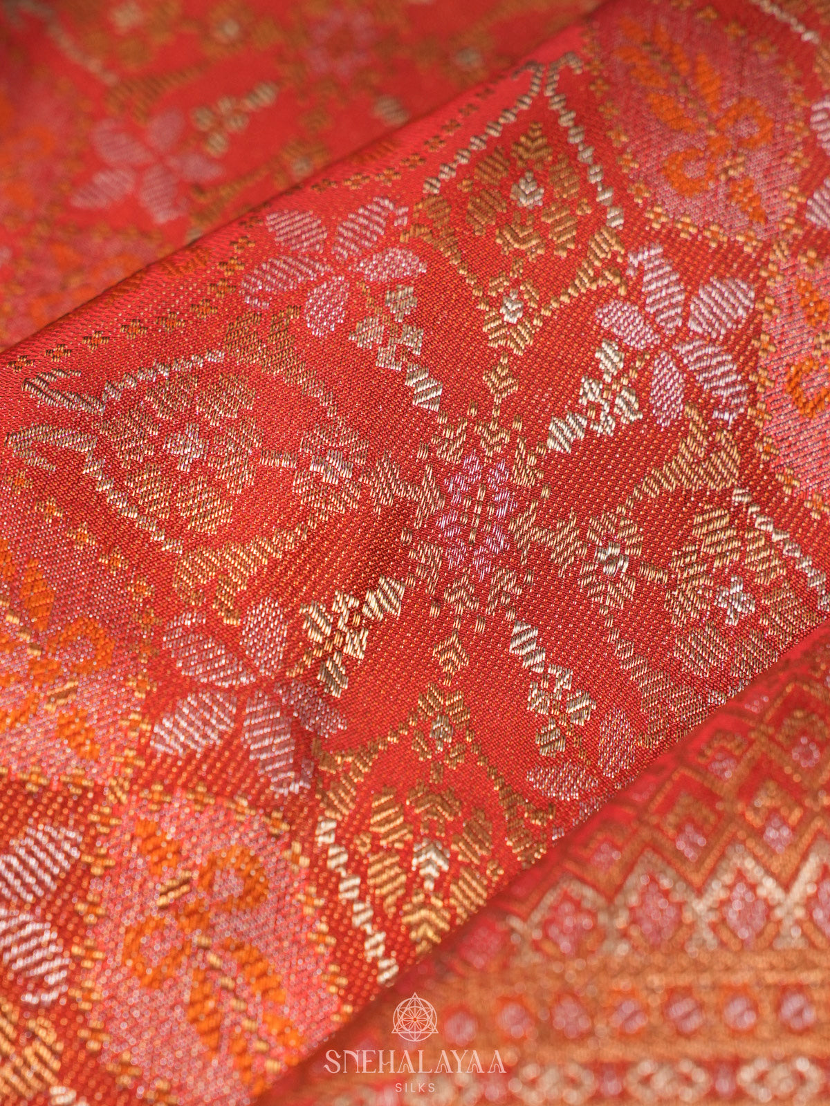 Orange Kanjivaram Silk Saree