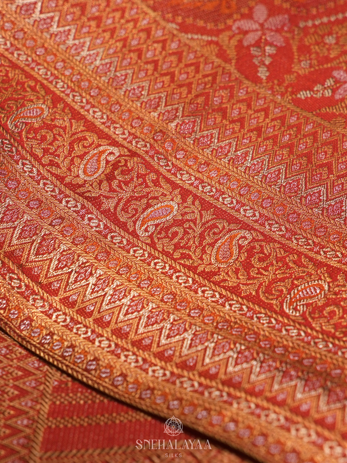 Orange Kanjivaram Silk Saree