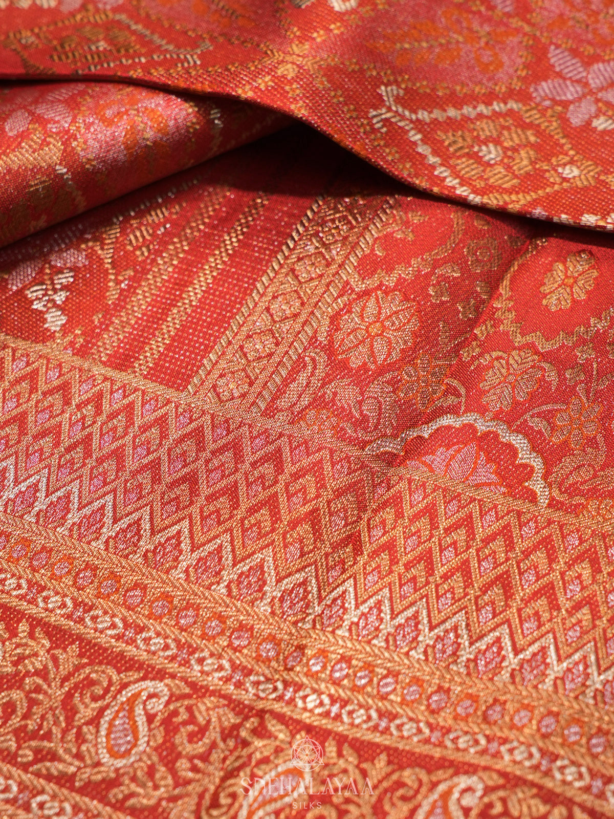 Orange Kanjivaram Silk Saree