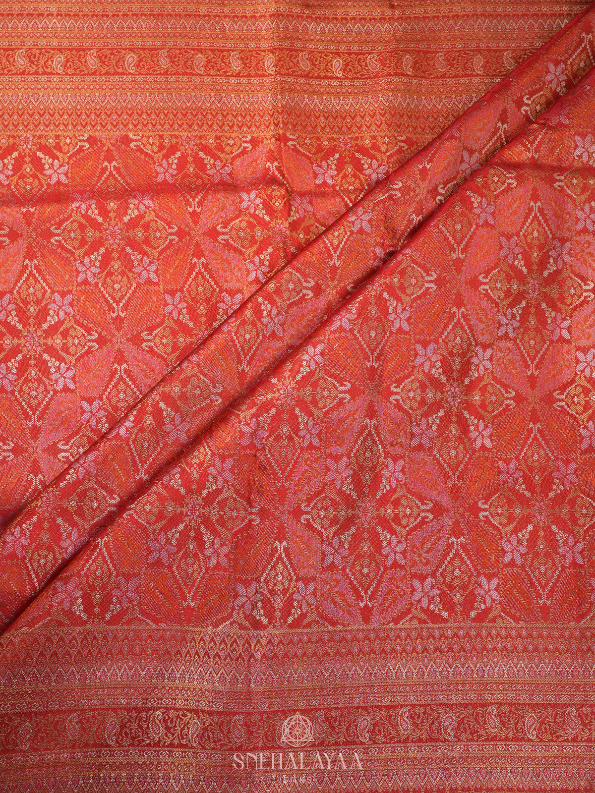 Orange Kanjivaram Silk Saree