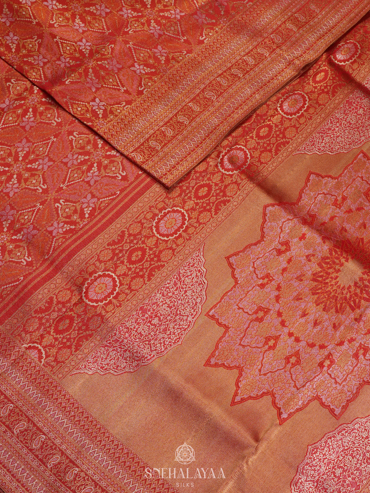 Orange Kanjivaram Silk Saree