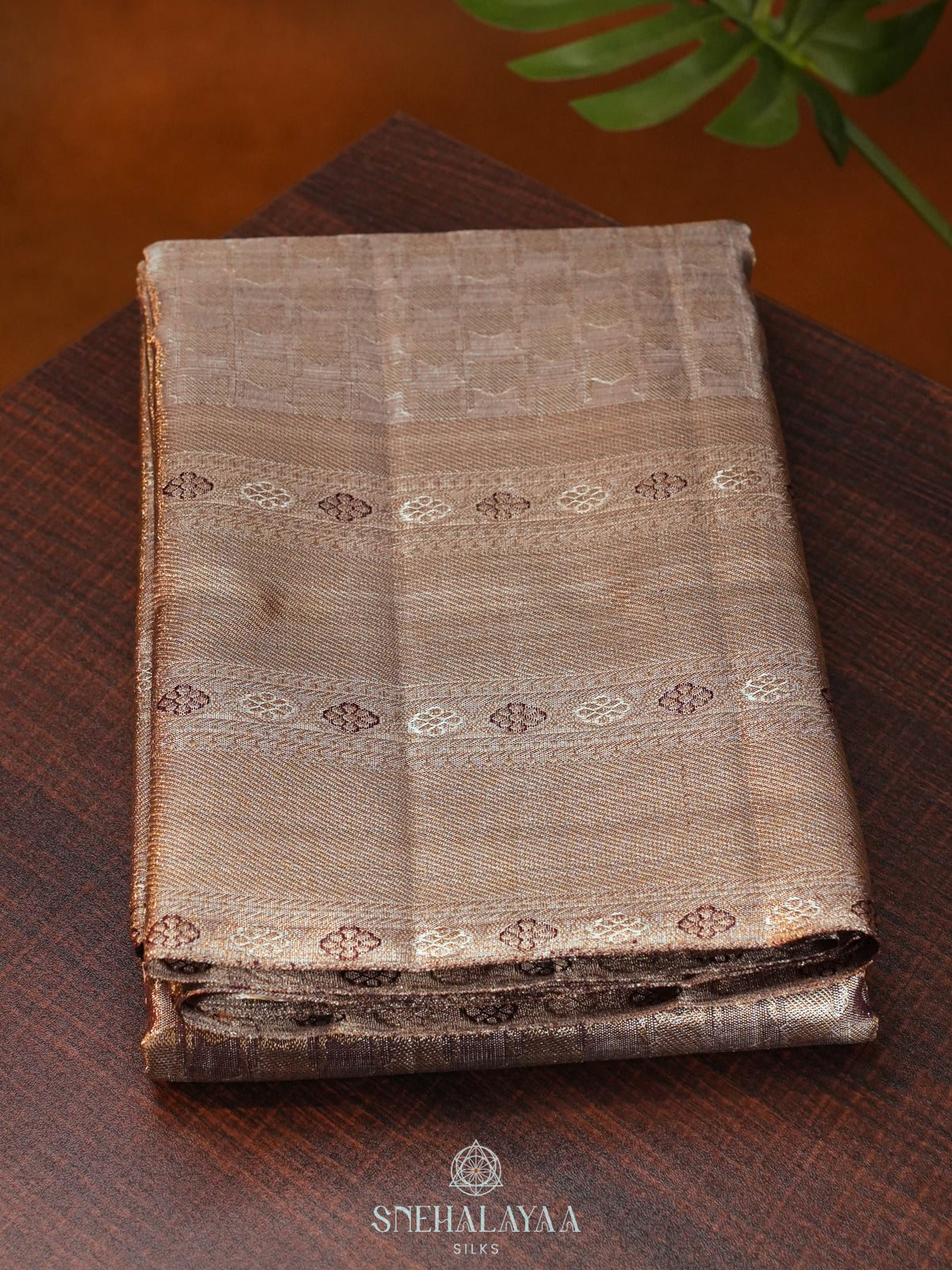 Beige Kanjivaram Silk Saree