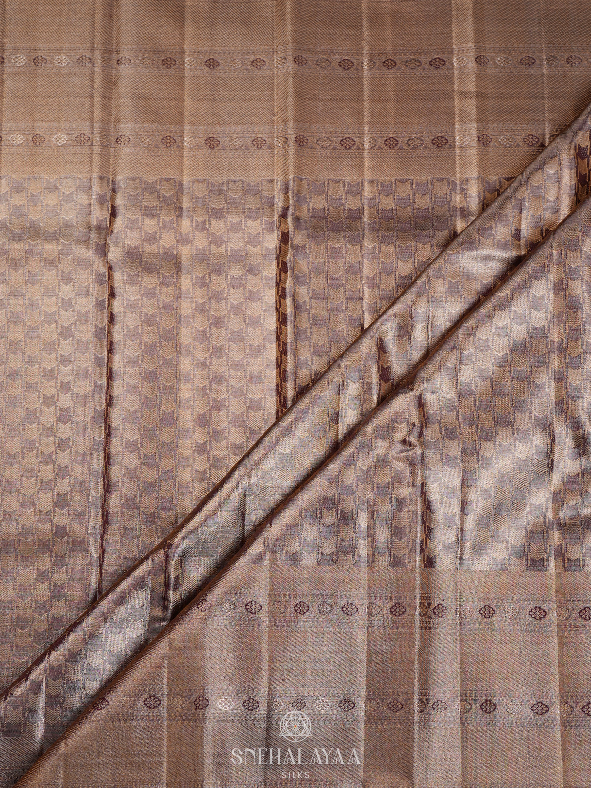 Beige Kanjivaram Silk Saree