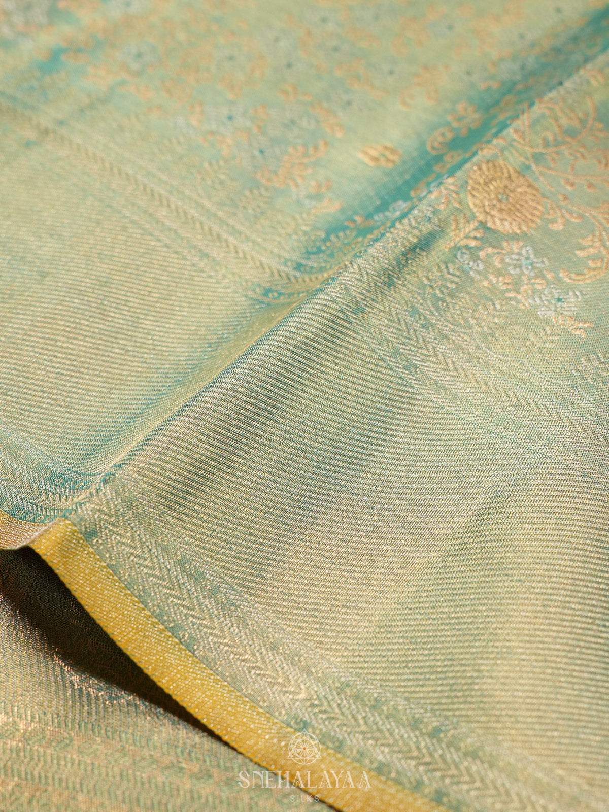 Mint Green Tissue Kanjivaram Silk Saree