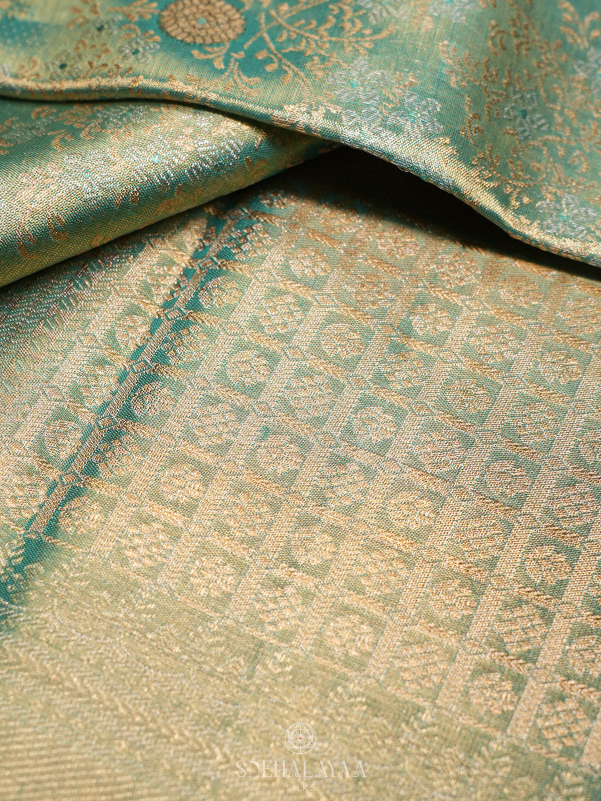 Mint Green Tissue Kanjivaram Silk Saree