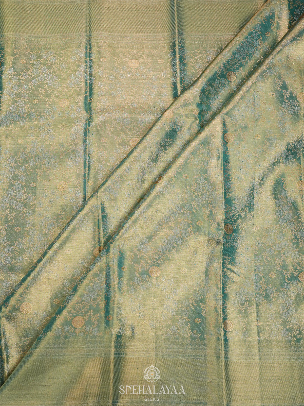 Mint Green Tissue Kanjivaram Silk Saree