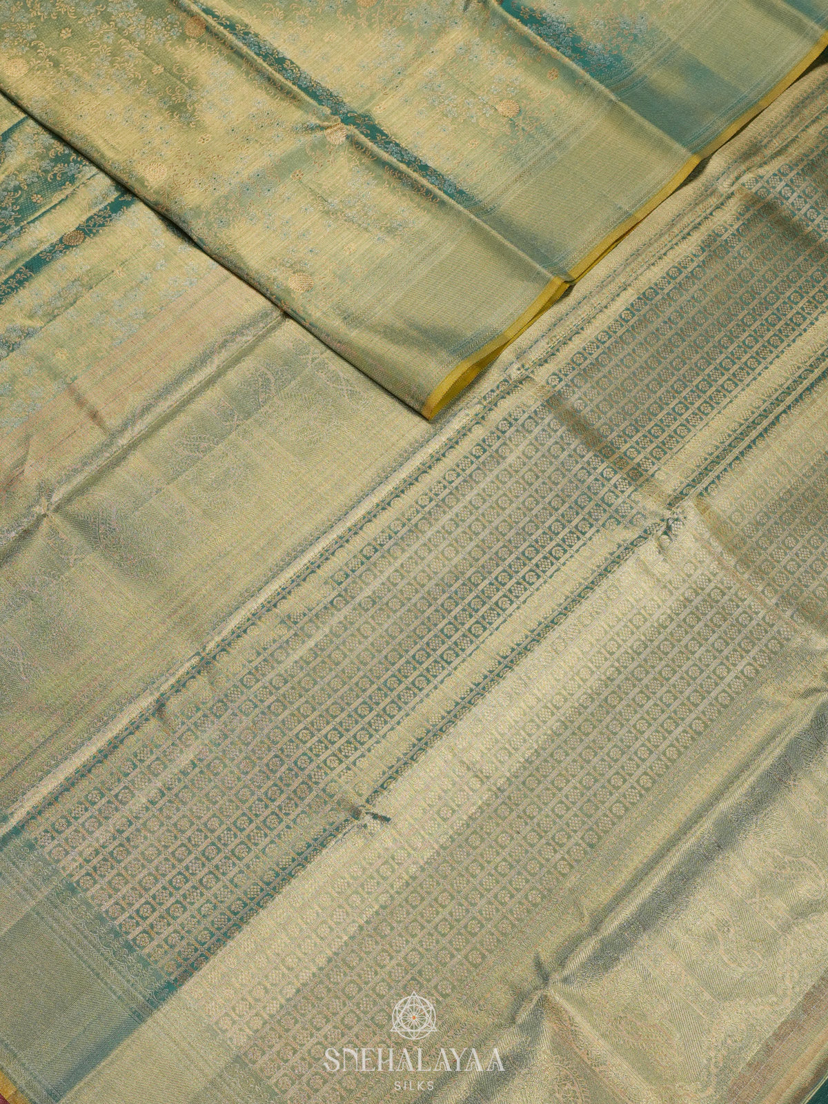 Mint Green Tissue Kanjivaram Silk Saree