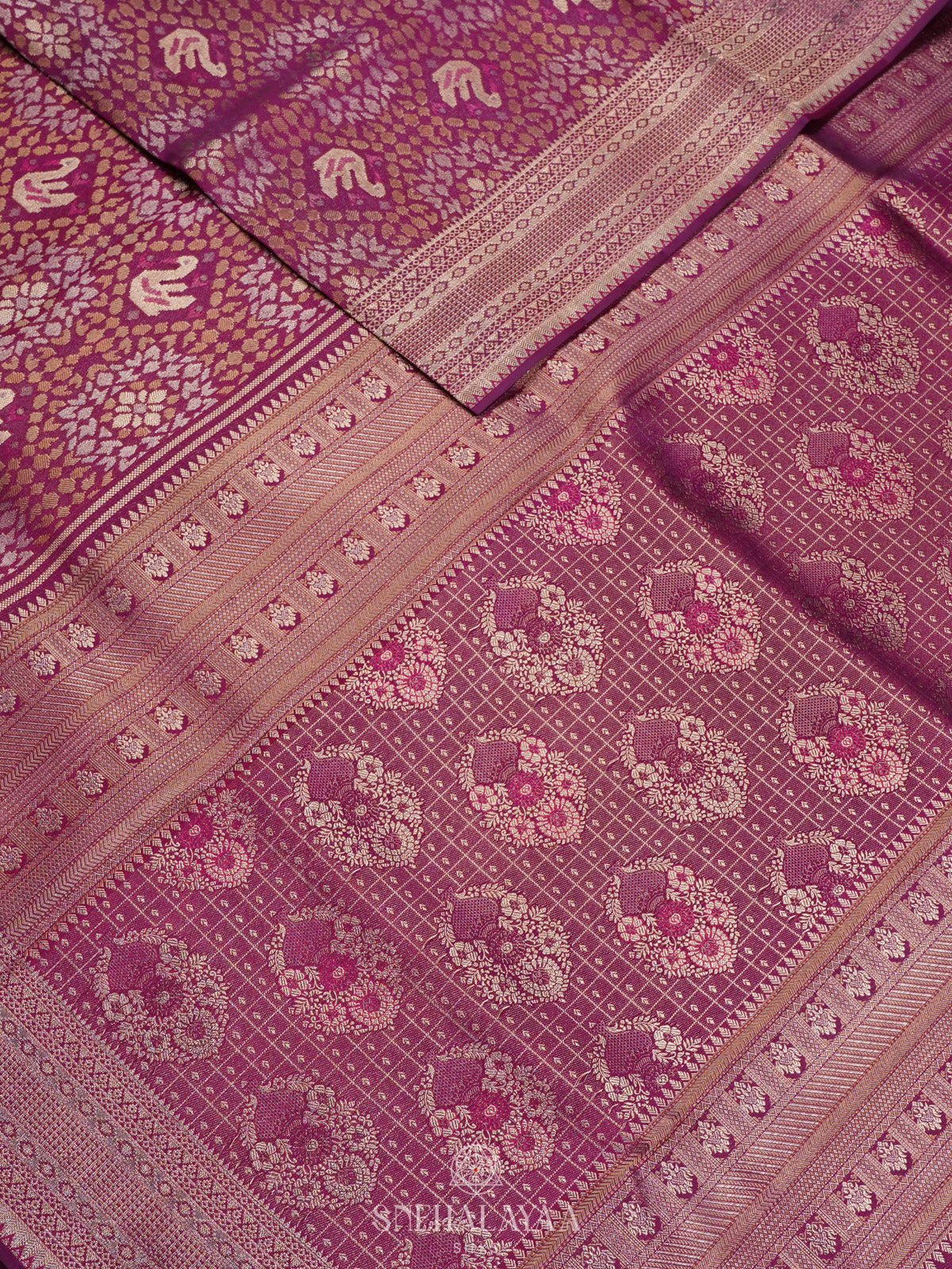 Magenta Kanjivaram Silk Saree