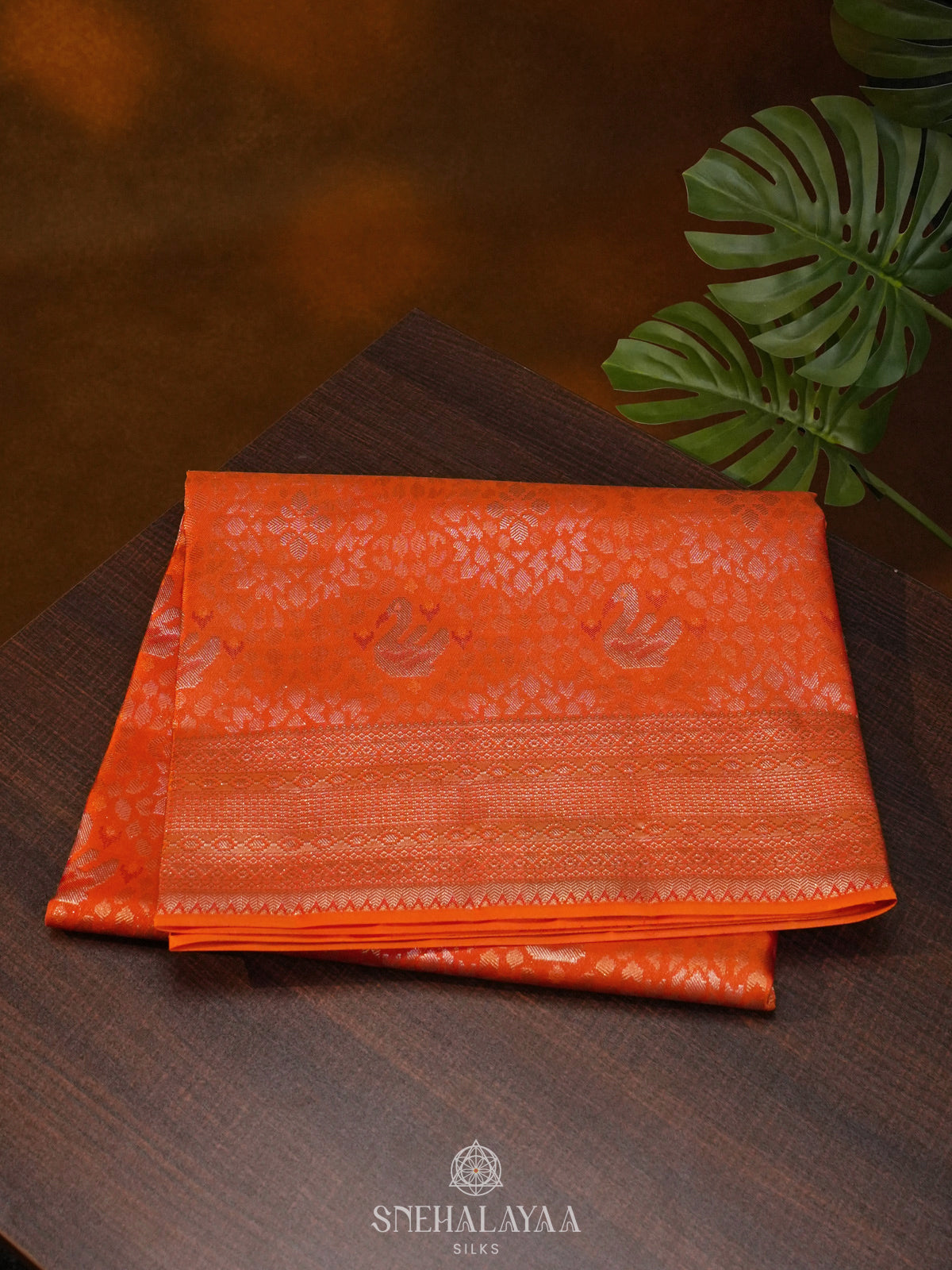 Orange Kanjivaram Silk Saree