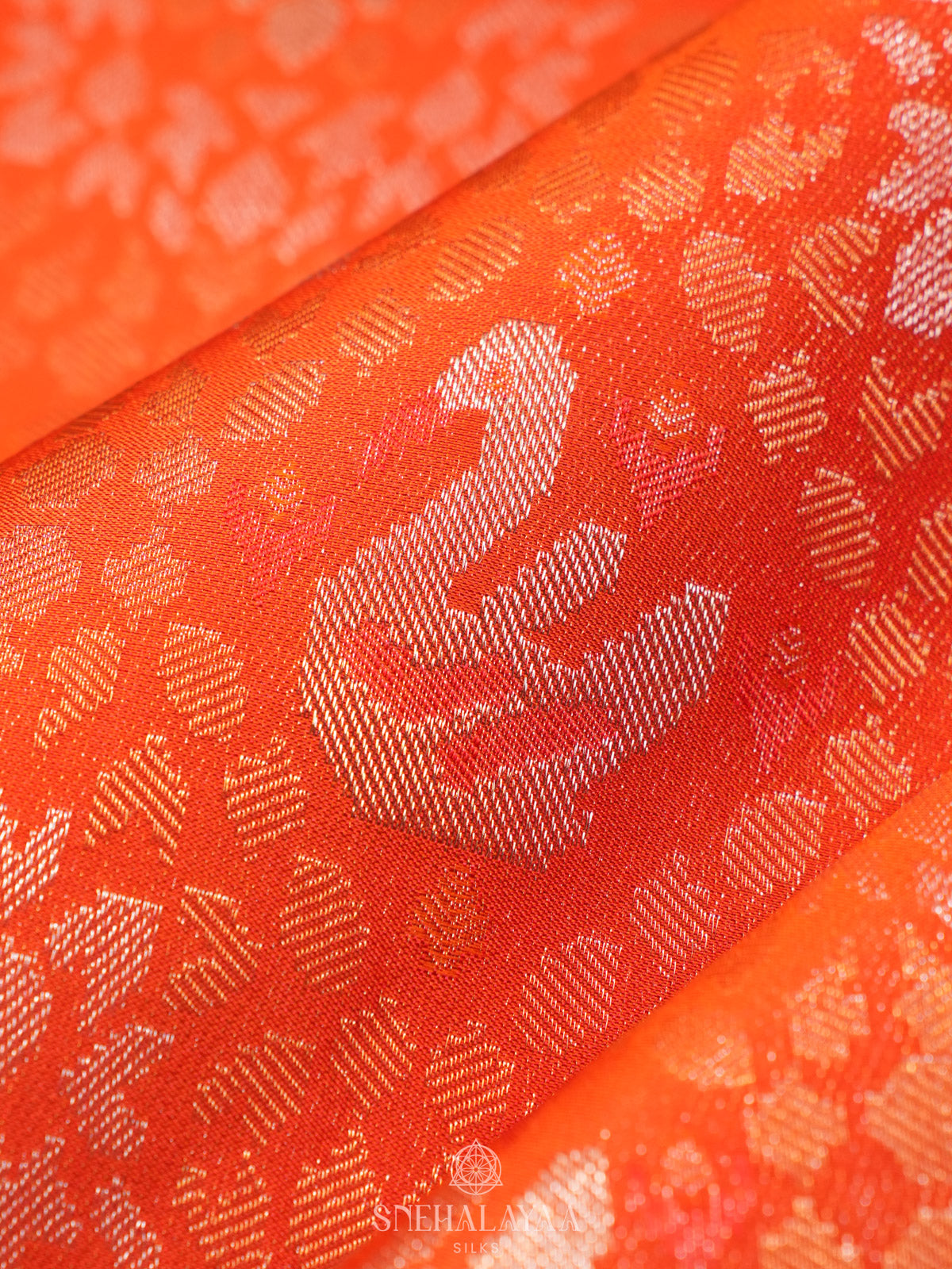 Orange Kanjivaram Silk Saree