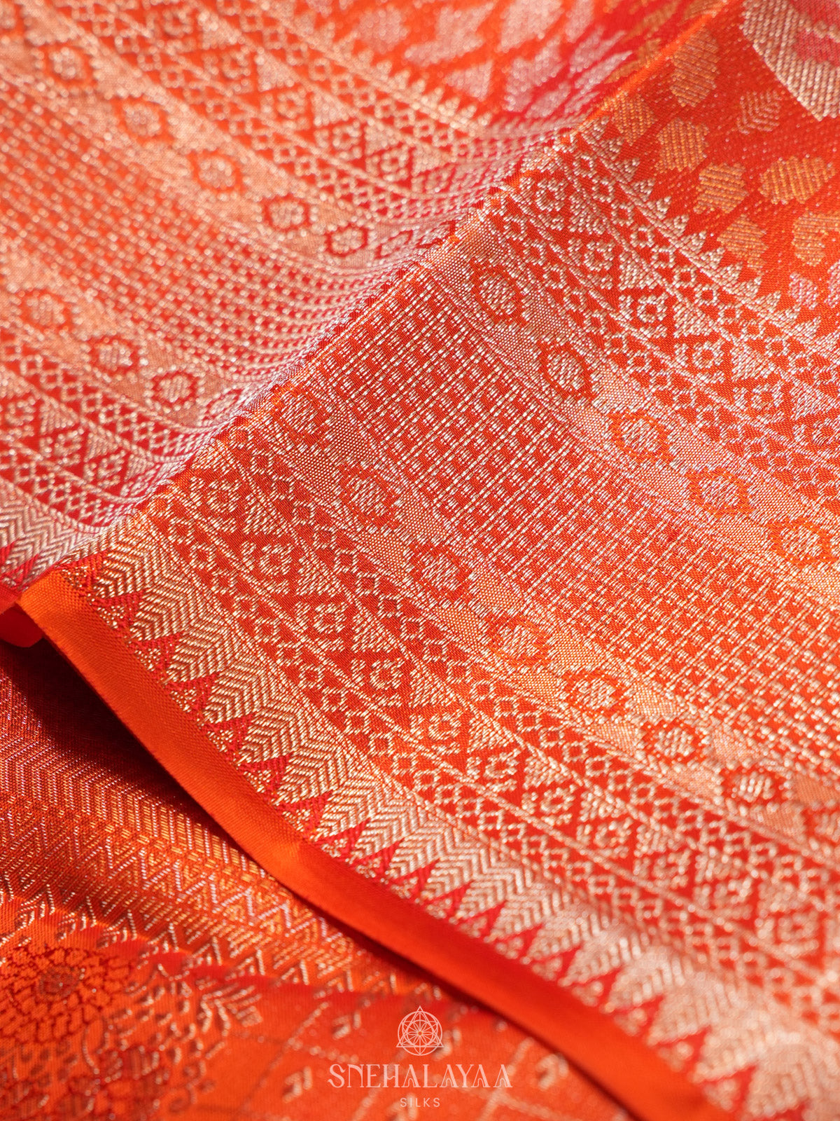 Orange Kanjivaram Silk Saree