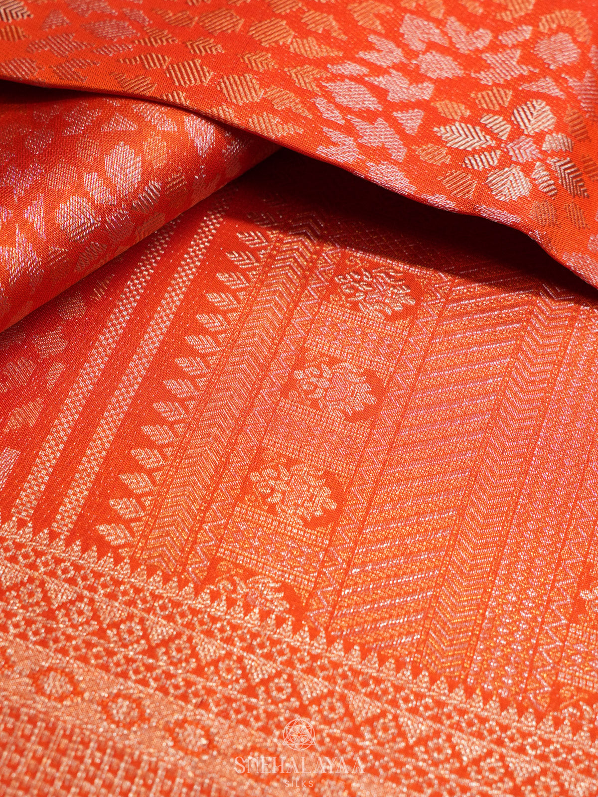 Orange Kanjivaram Silk Saree