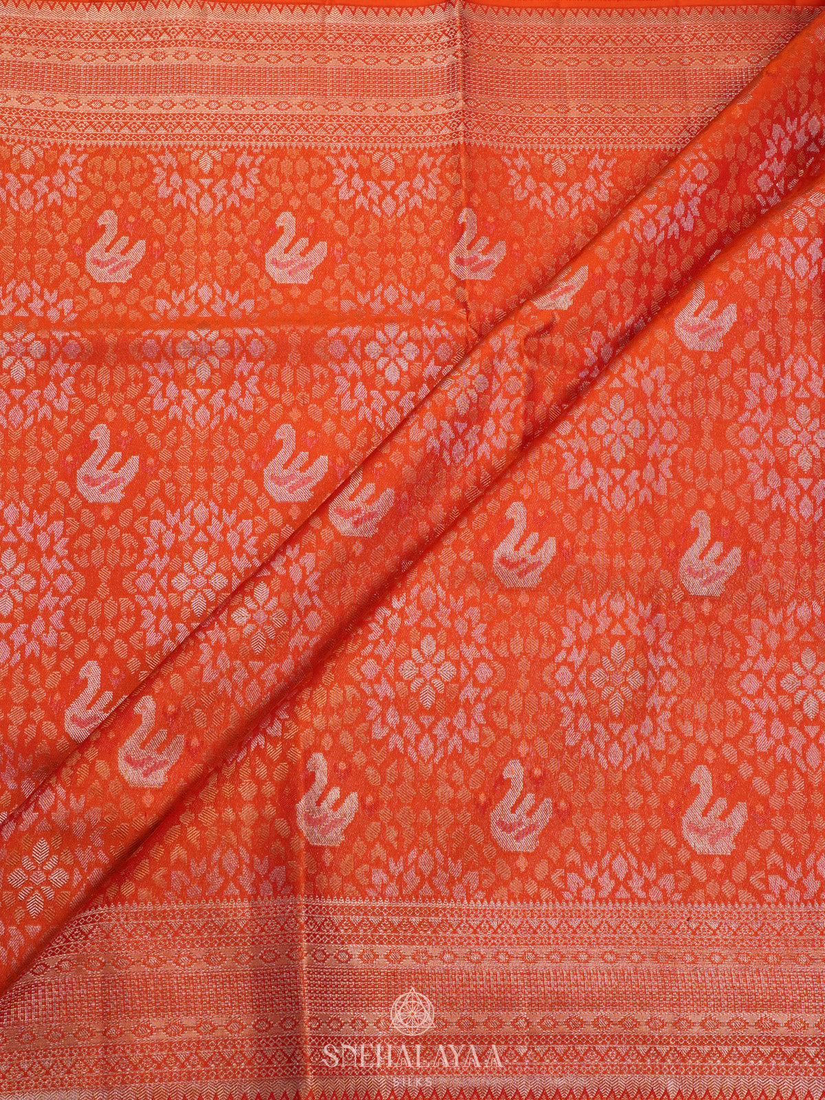 Orange Kanjivaram Silk Saree