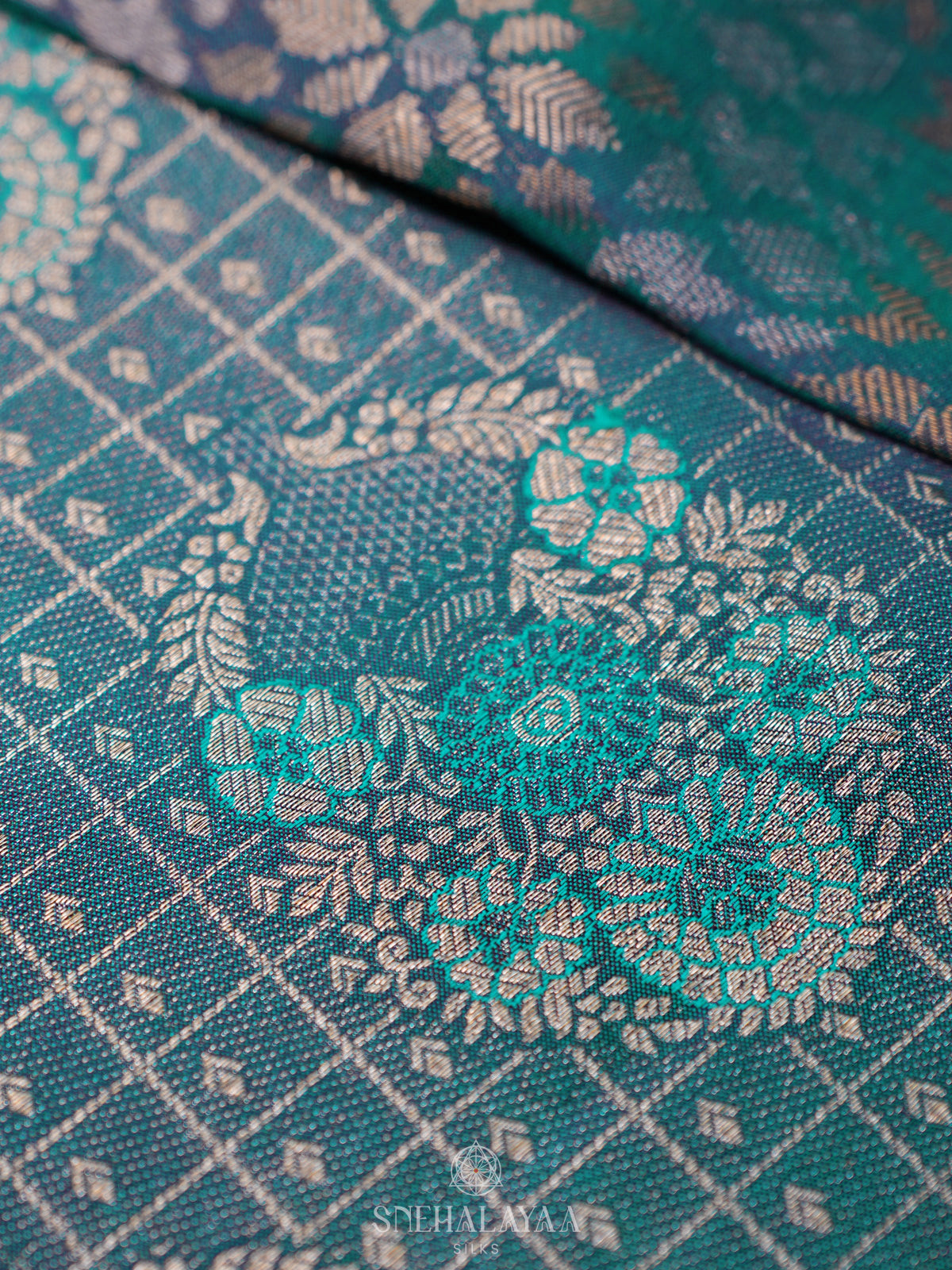 Peacock Blue Kanjivaram Silk Saree