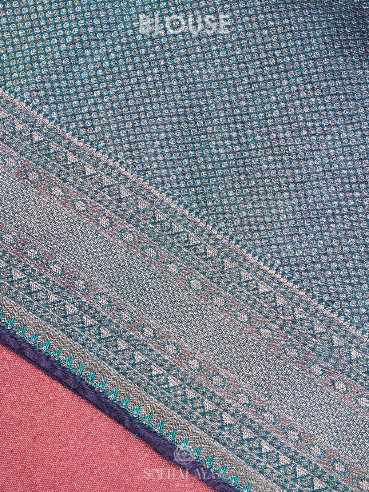 Peacock Blue Kanjivaram Silk Saree
