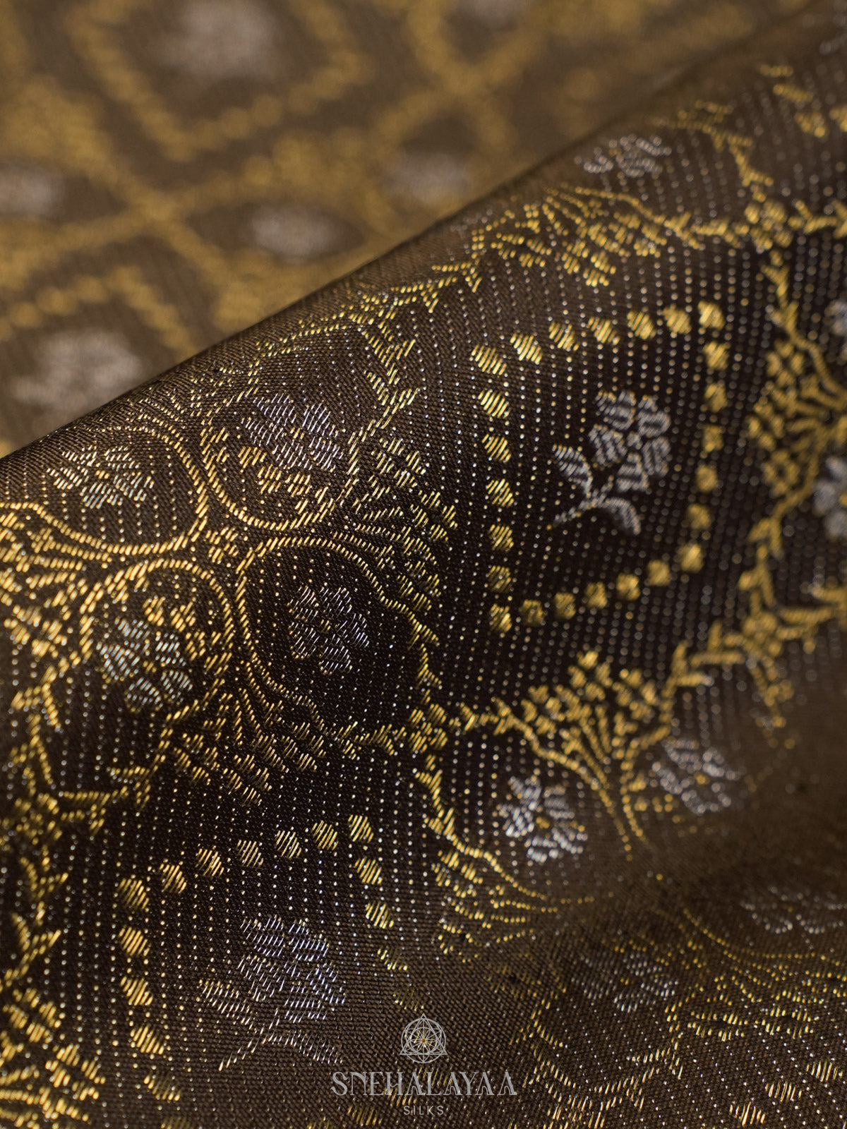 Olive Green Kanjivaram Silk Saree