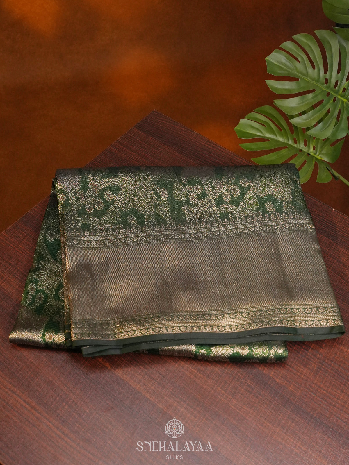 Forest Green Tissue Kanjivaram Silk Saree