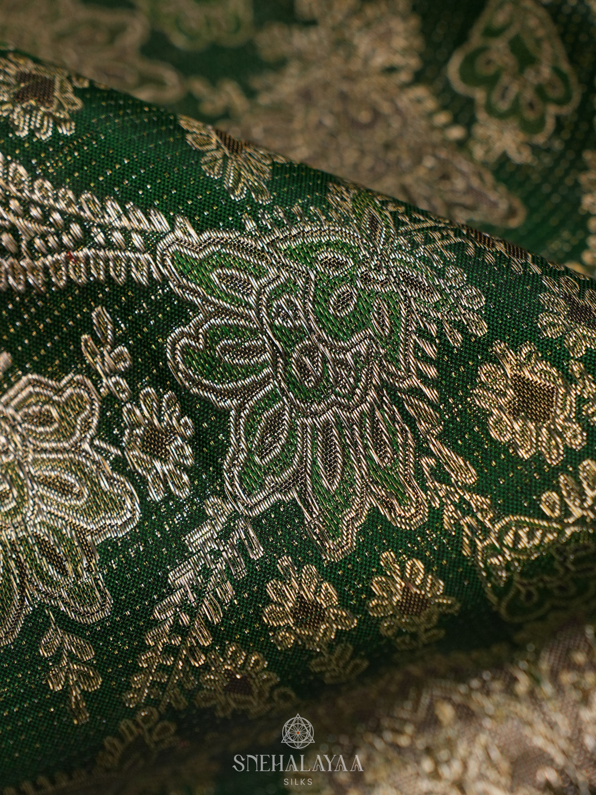 Forest Green Tissue Kanjivaram Silk Saree