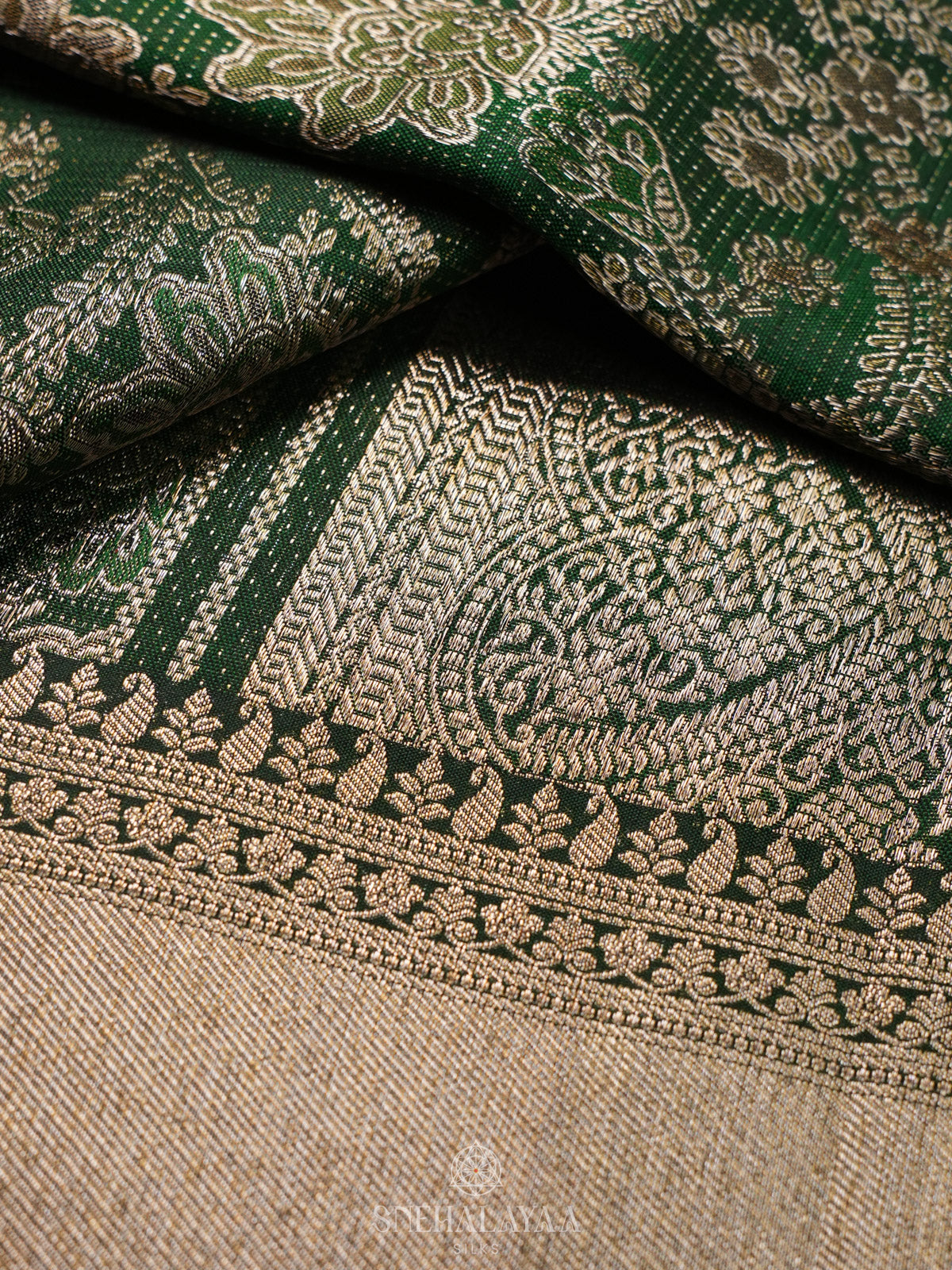 Forest Green Tissue Kanjivaram Silk Saree