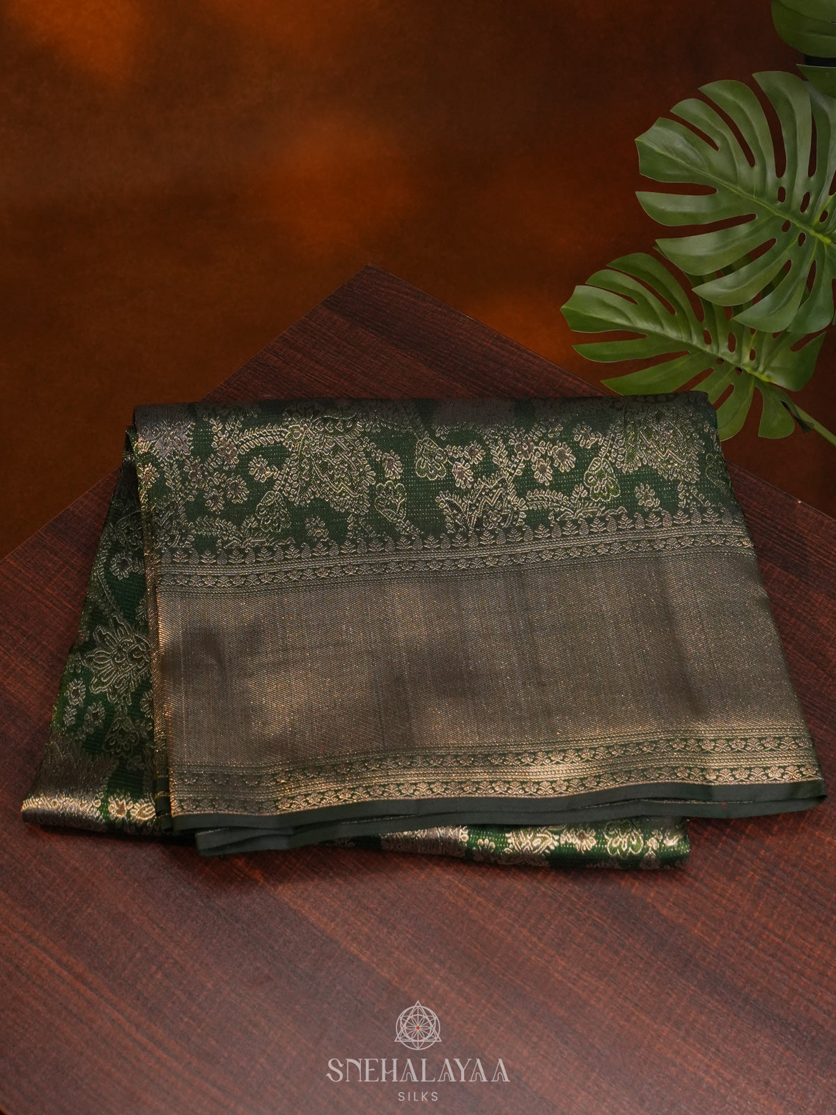 Forest Green Tissue Kanjivaram Silk Saree