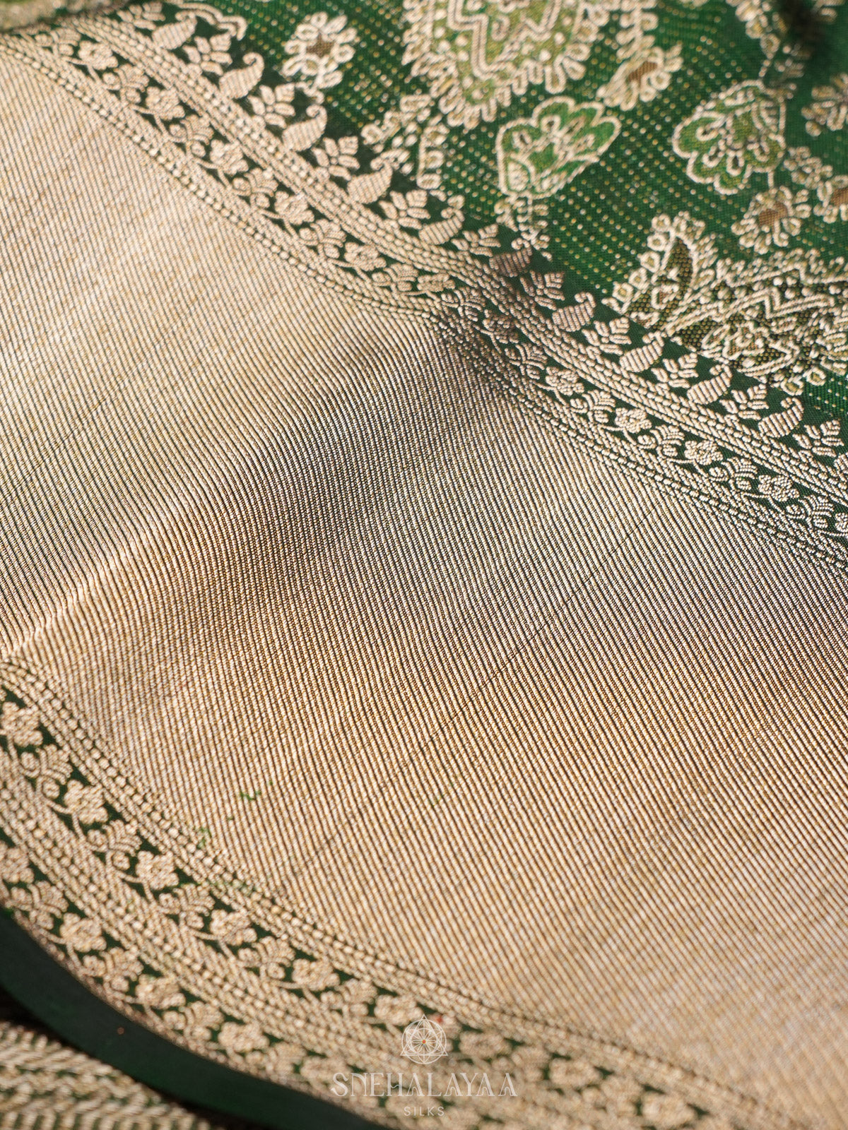 Forest Green Tissue Kanjivaram Silk Saree