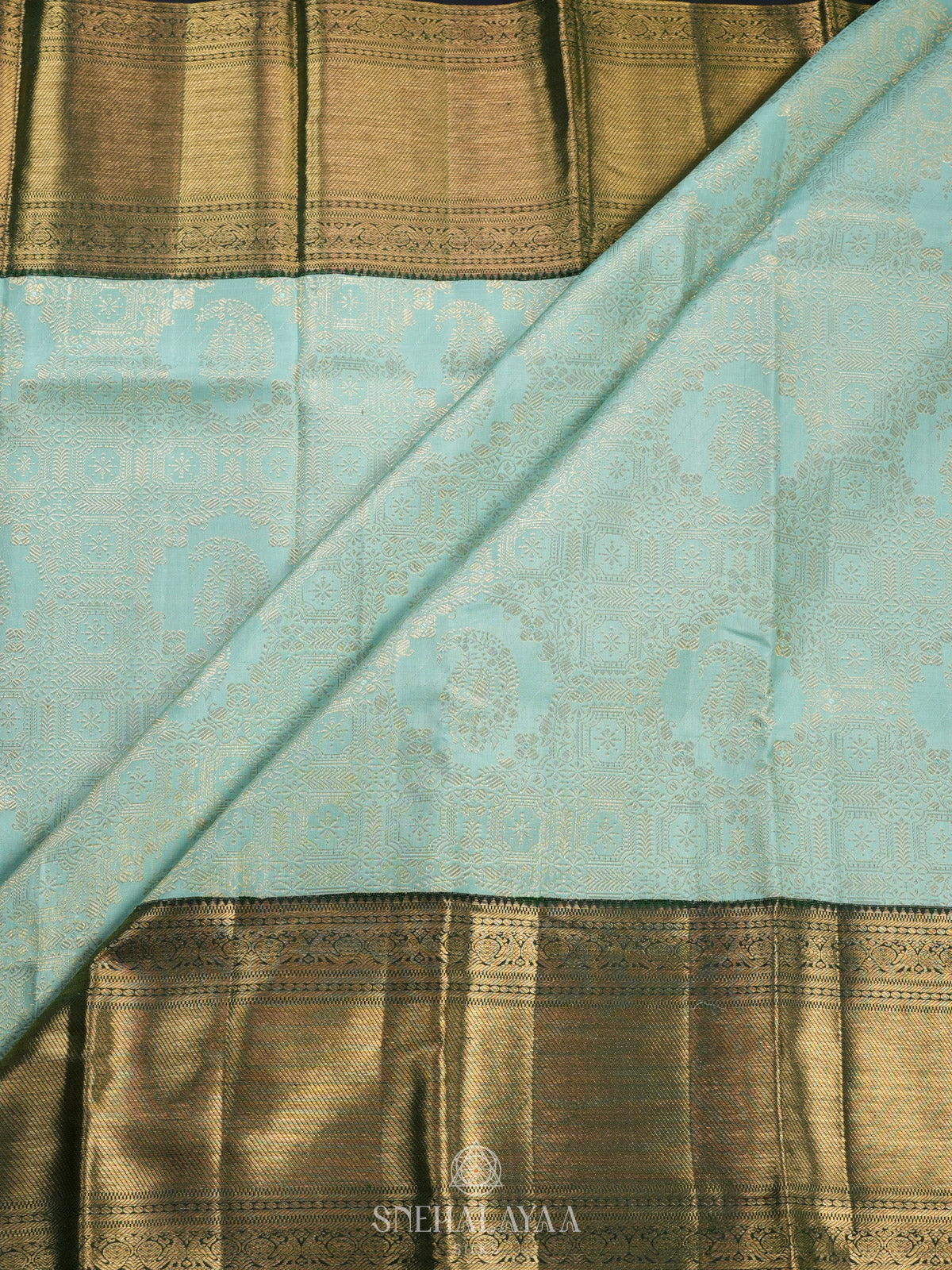 Mint Green Tissue Kanjivaram Silk Saree