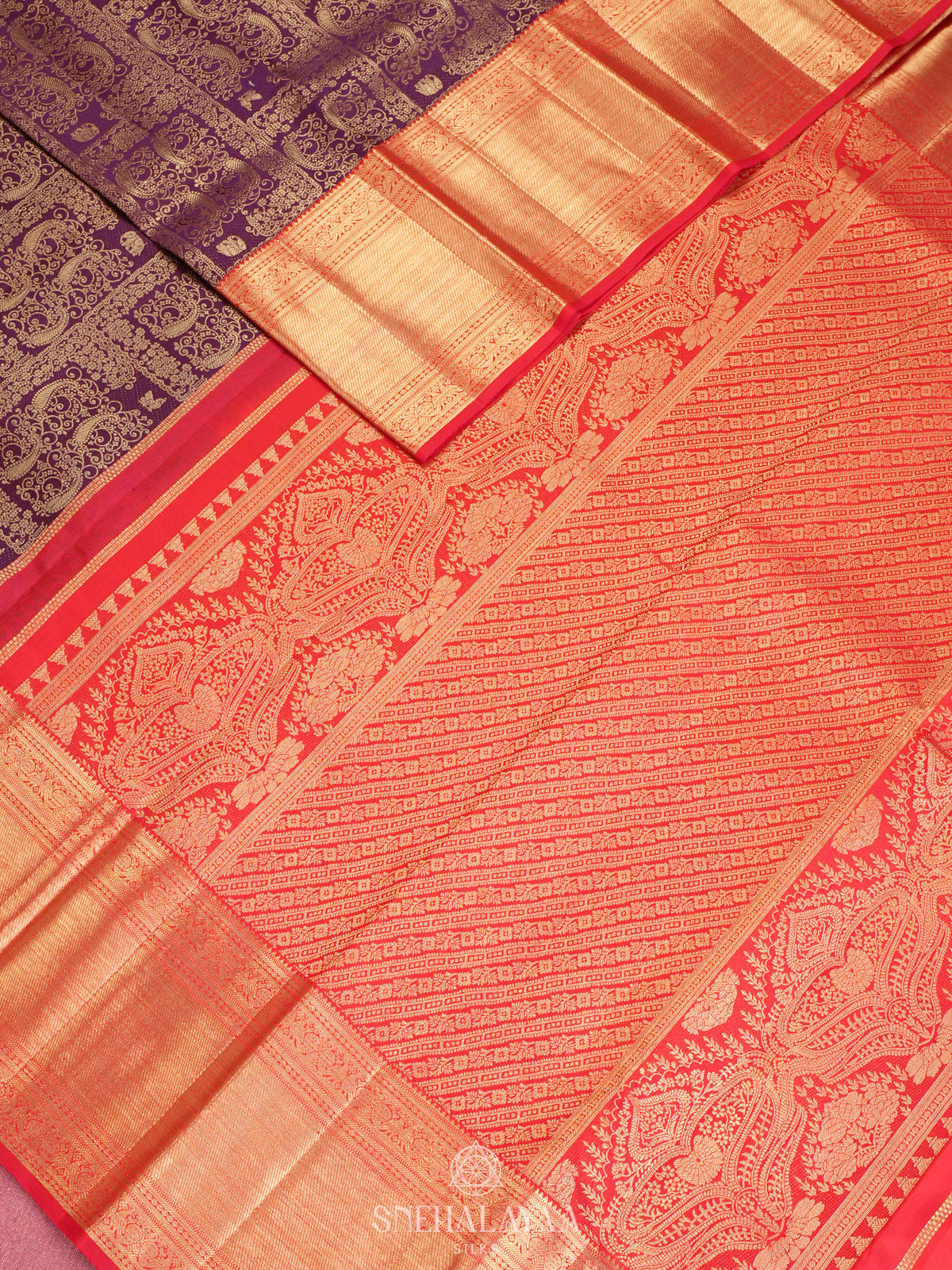 Wine Kanjivaram Silk Saree