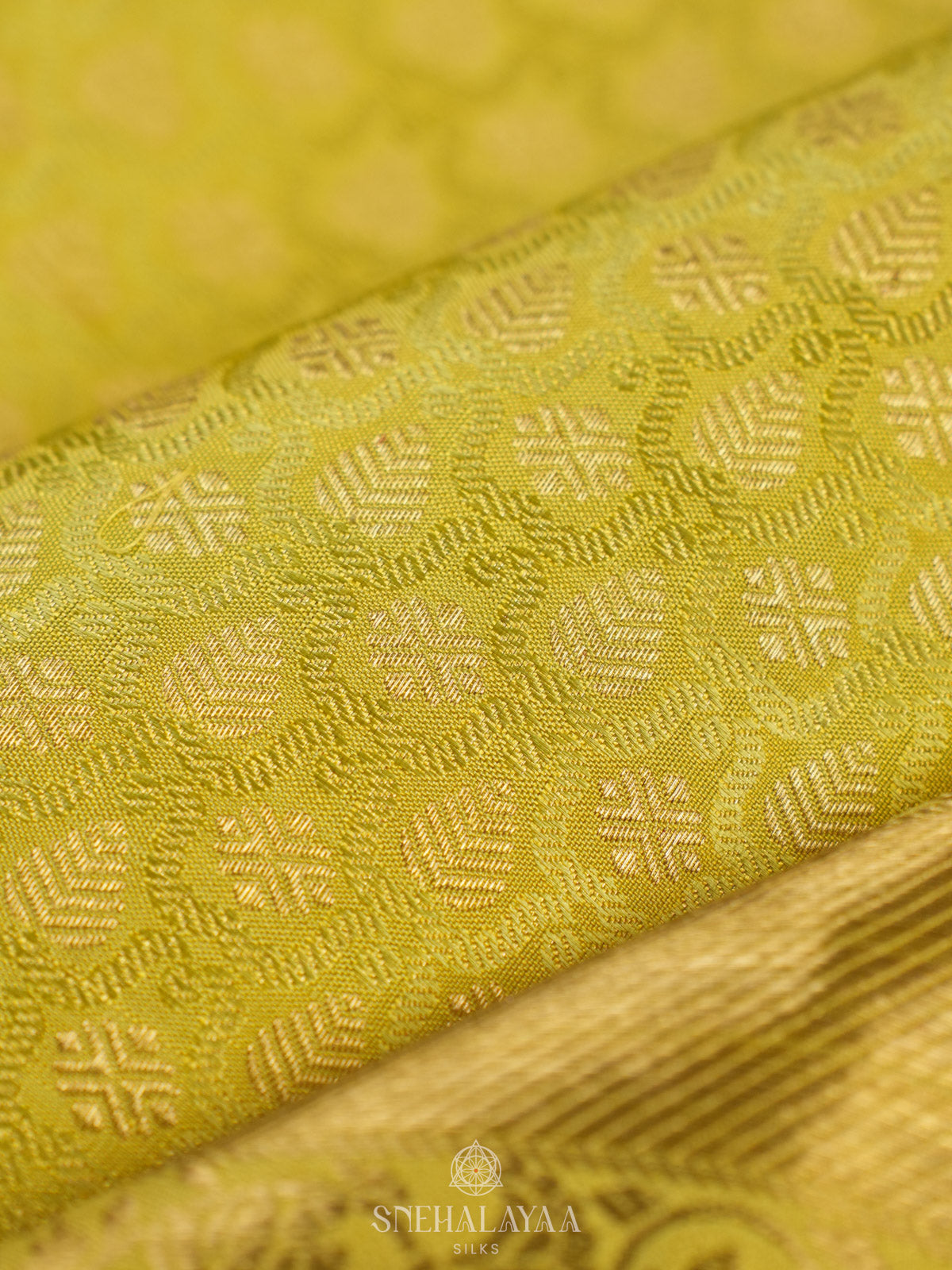 Lime Green Kanjivaram Silk Saree