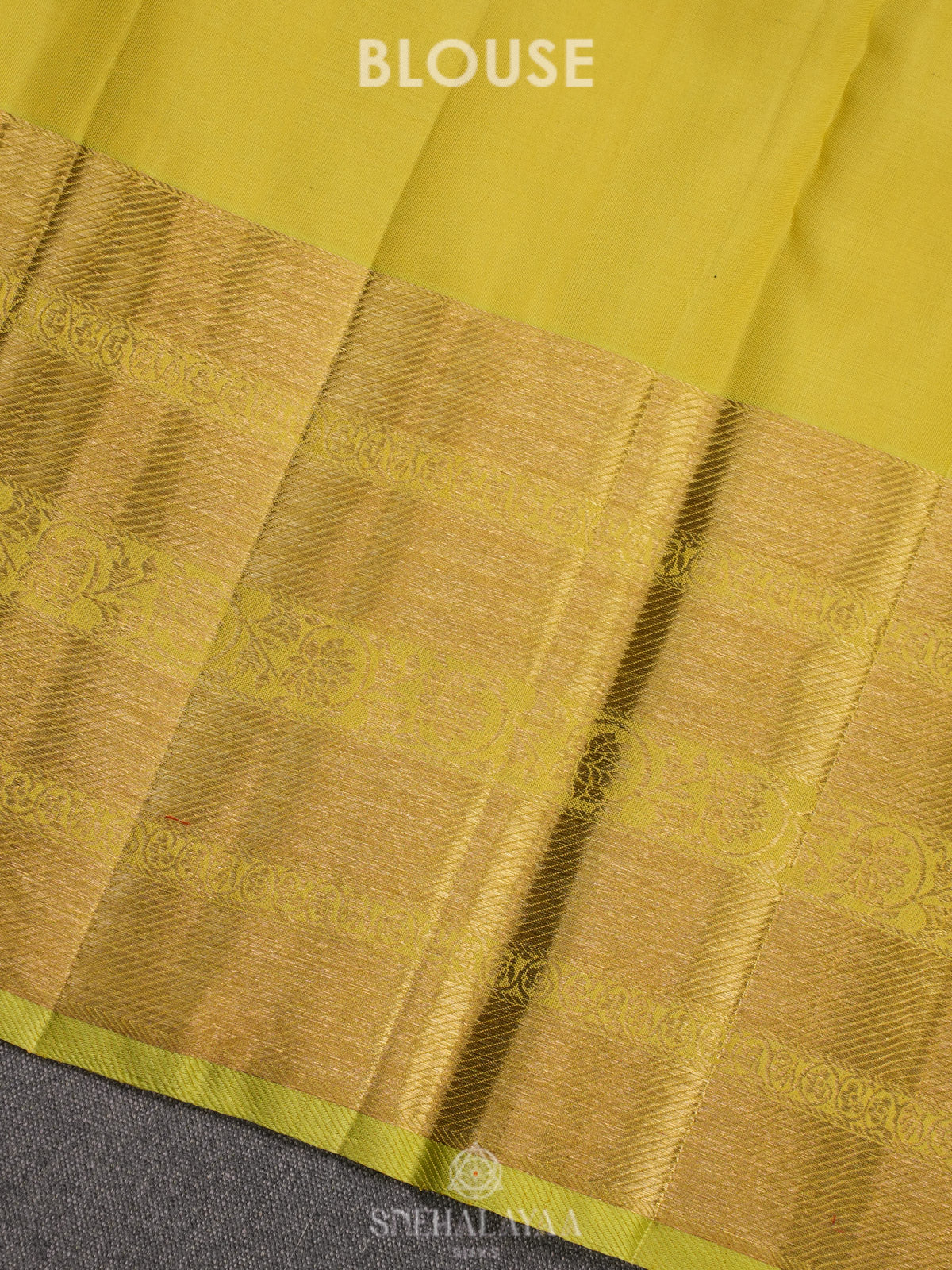 Lime Green Kanjivaram Silk Saree