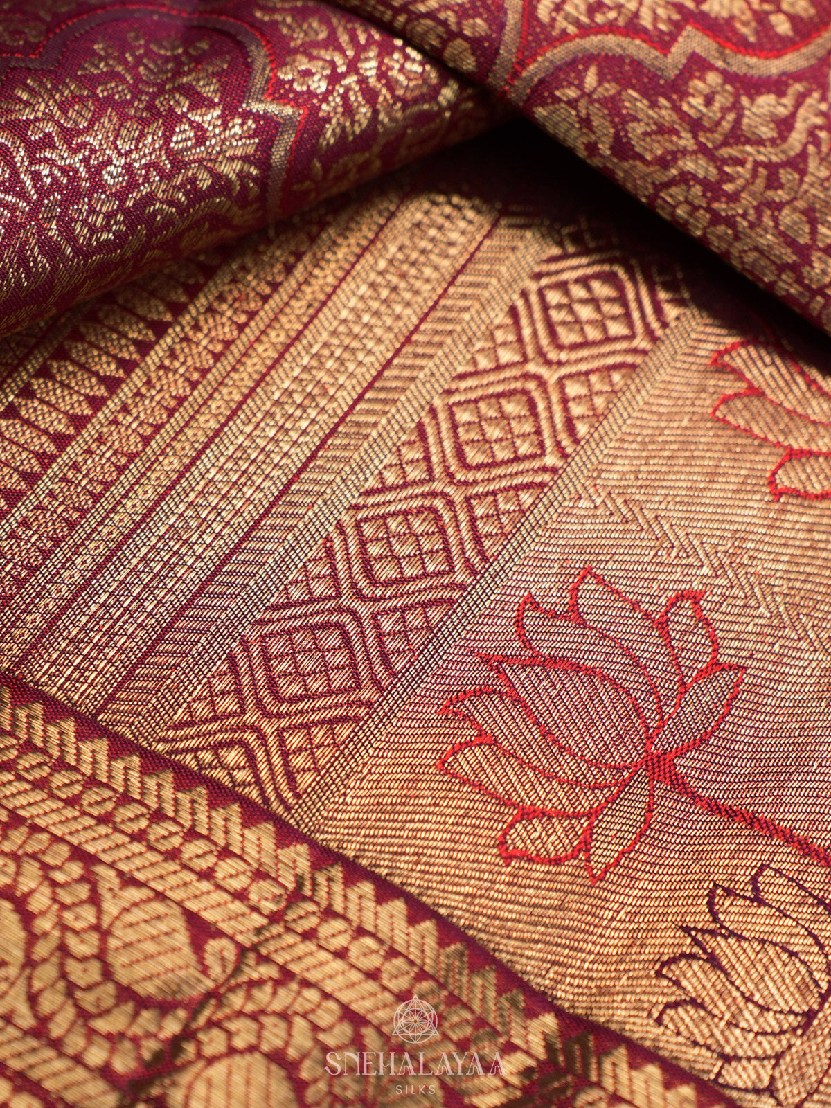 Burgundy Tissue Kanjivaram Silk Saree