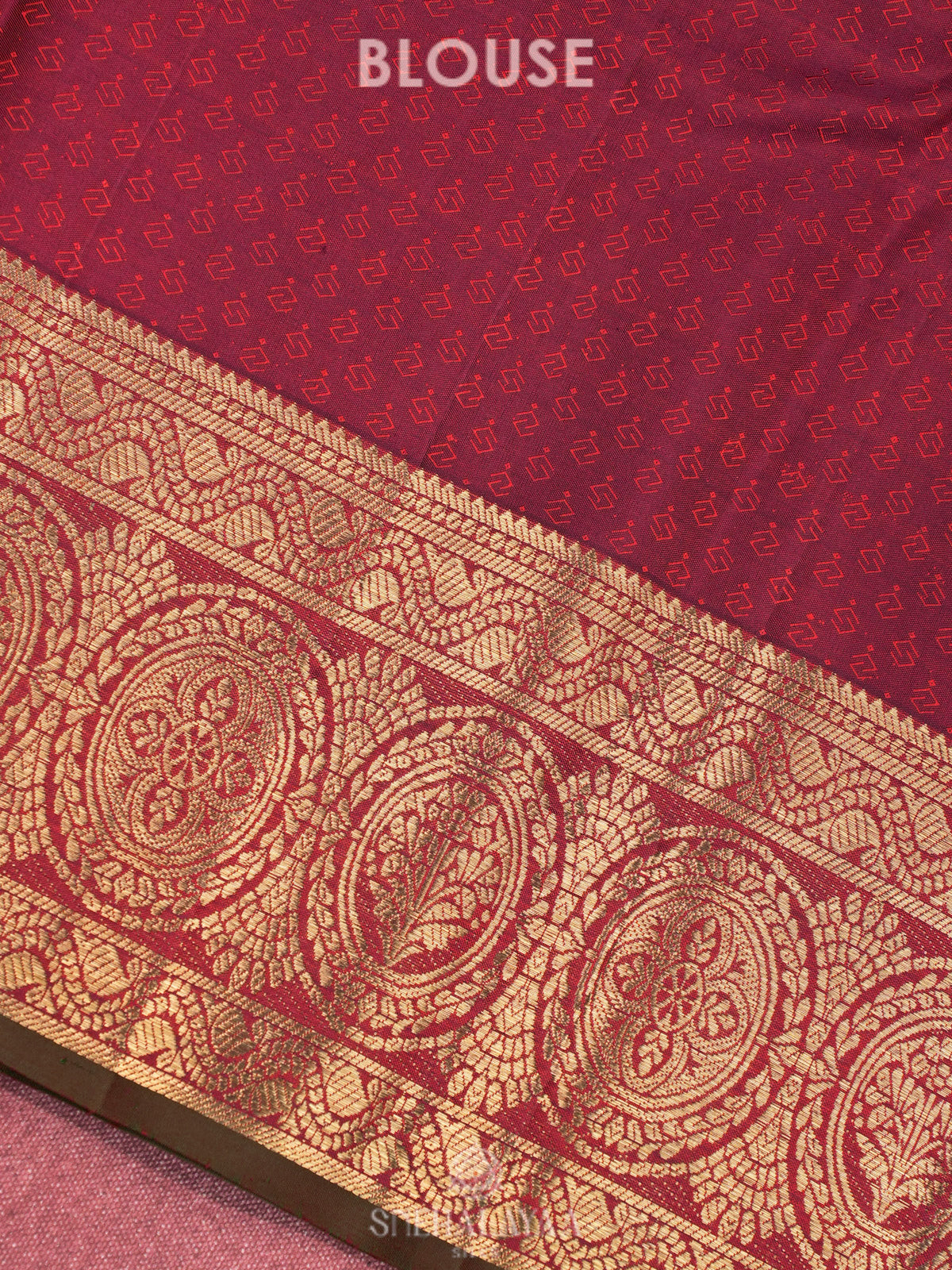 Burgundy Tissue Kanjivaram Silk Saree