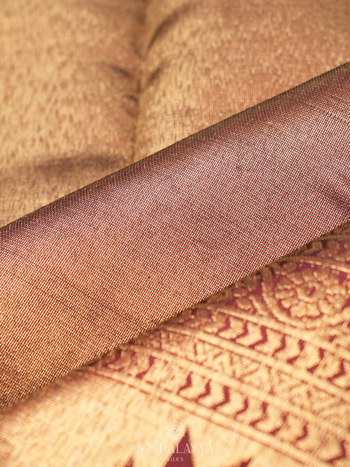 Golden Kanjivaram Silk Saree