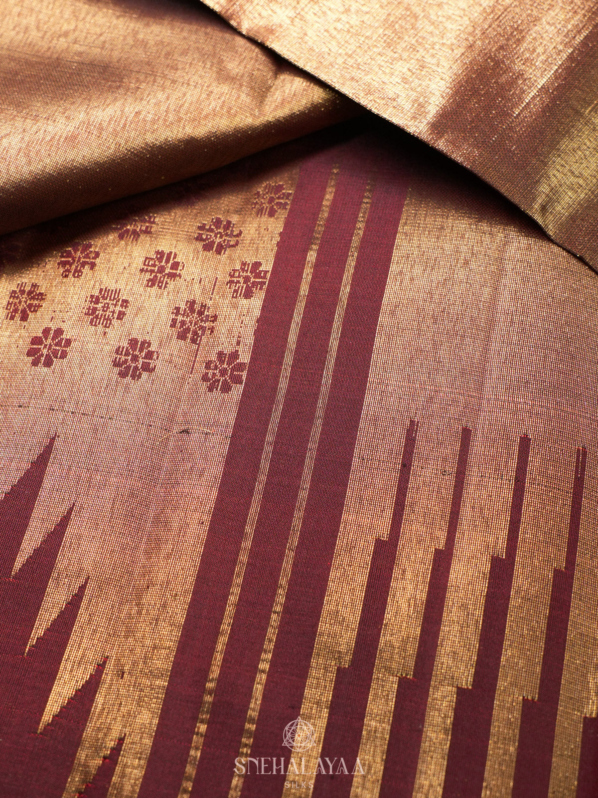 Golden Kanjivaram Silk Saree