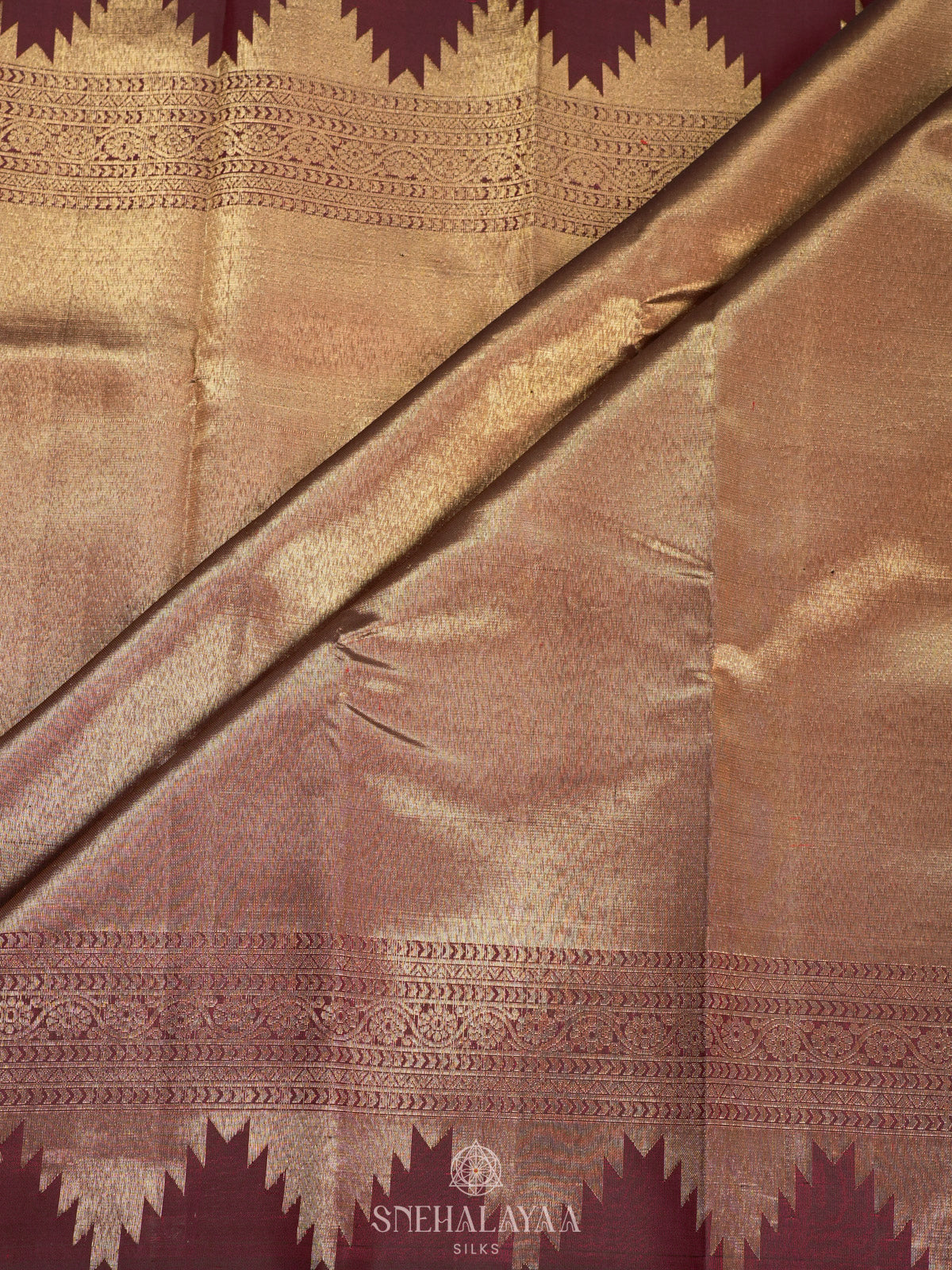 Golden Kanjivaram Silk Saree