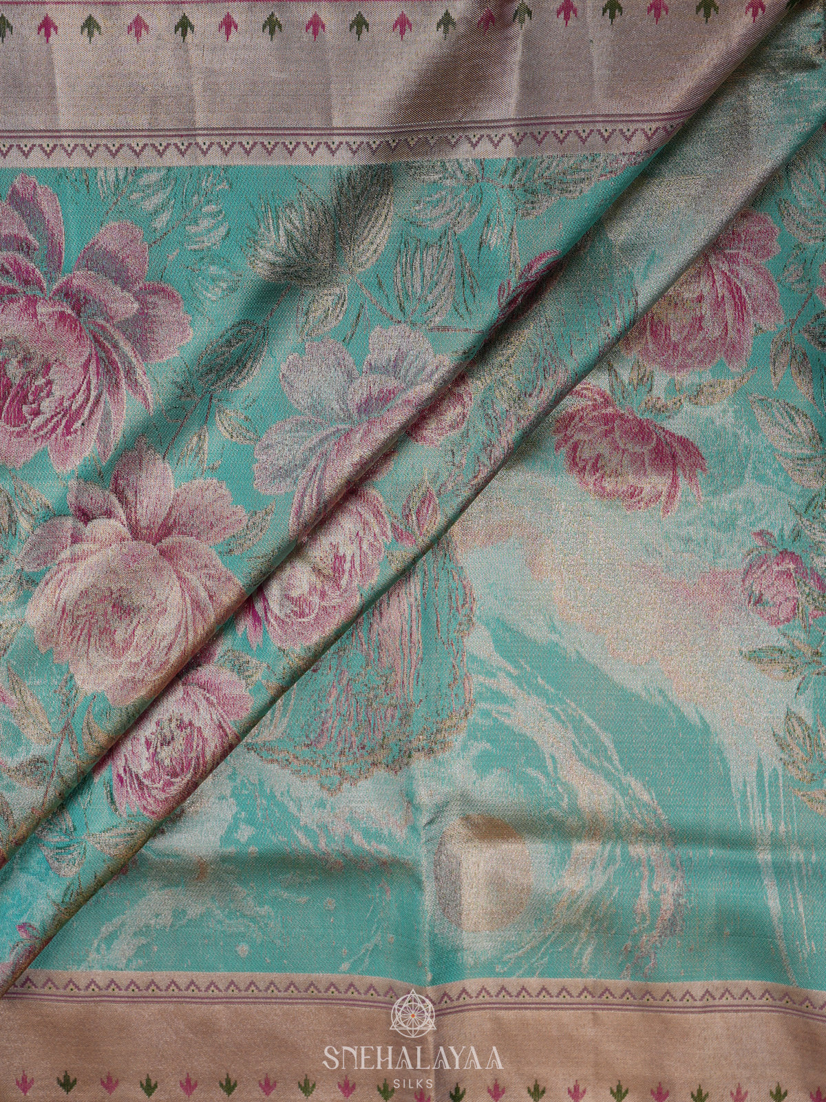 Sky Blue Kanjivaram Silk Saree