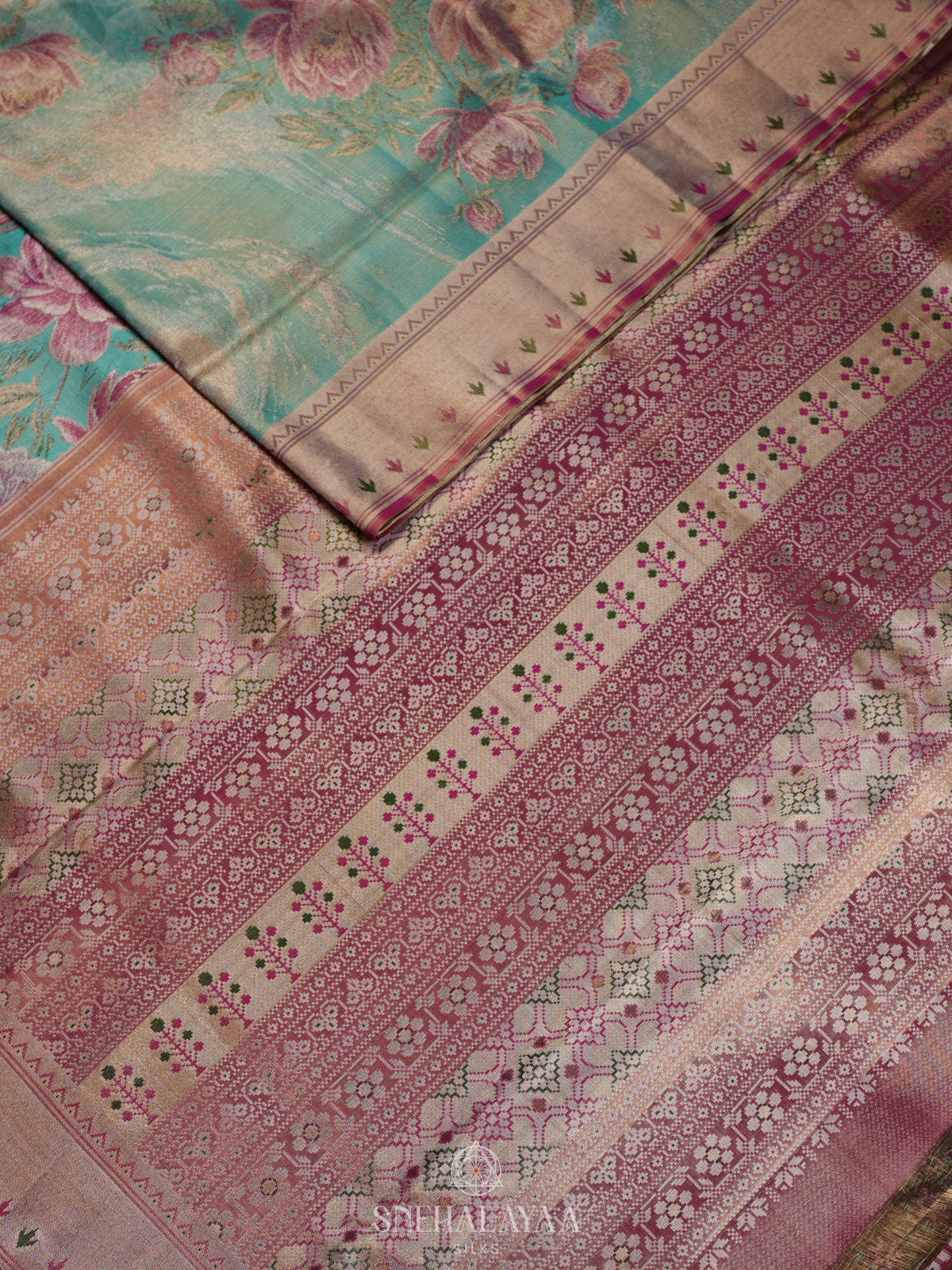 Sky Blue Kanjivaram Silk Saree