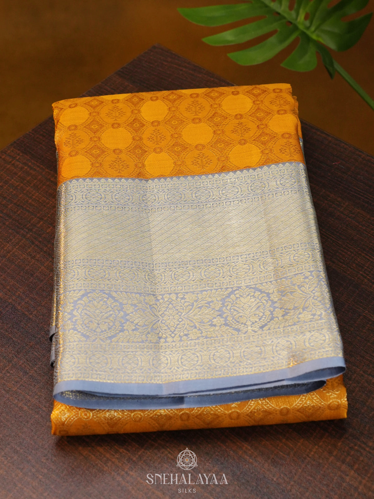 Mango Yellow Kanjivaram Silk Saree