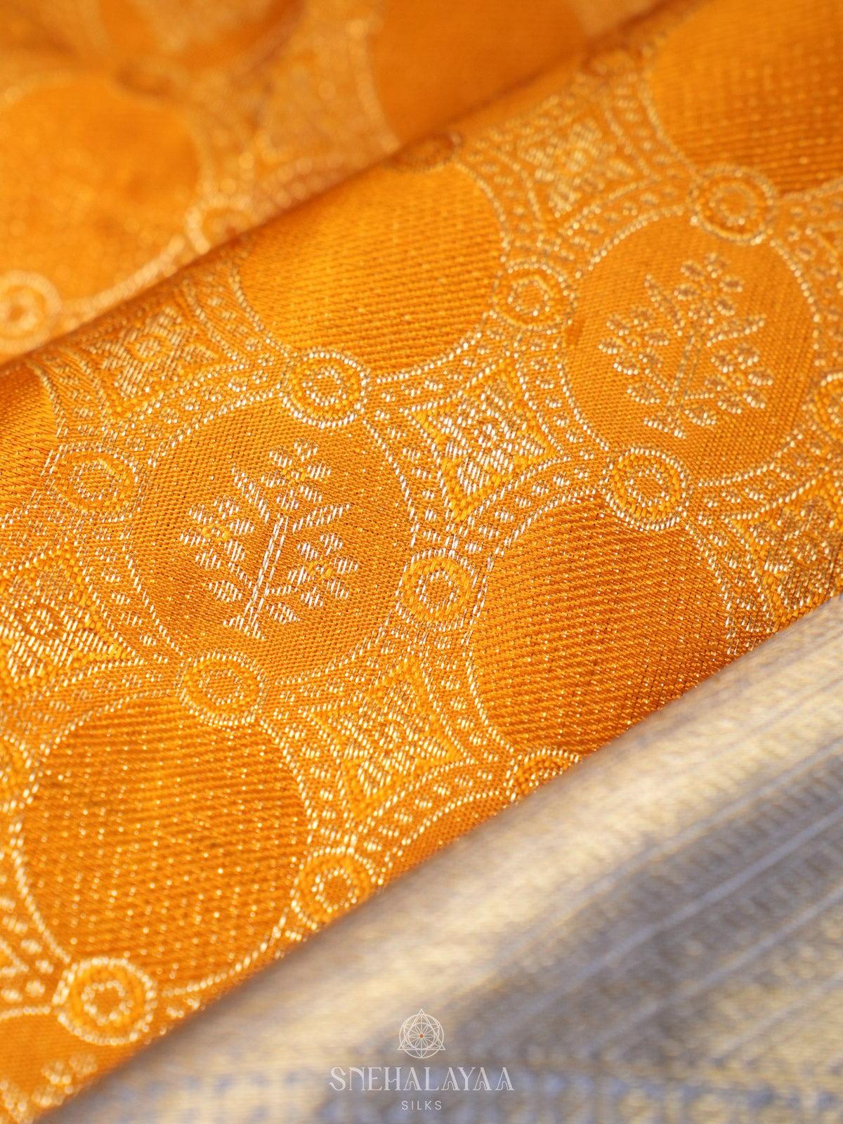 Mango Yellow Kanjivaram Silk Saree