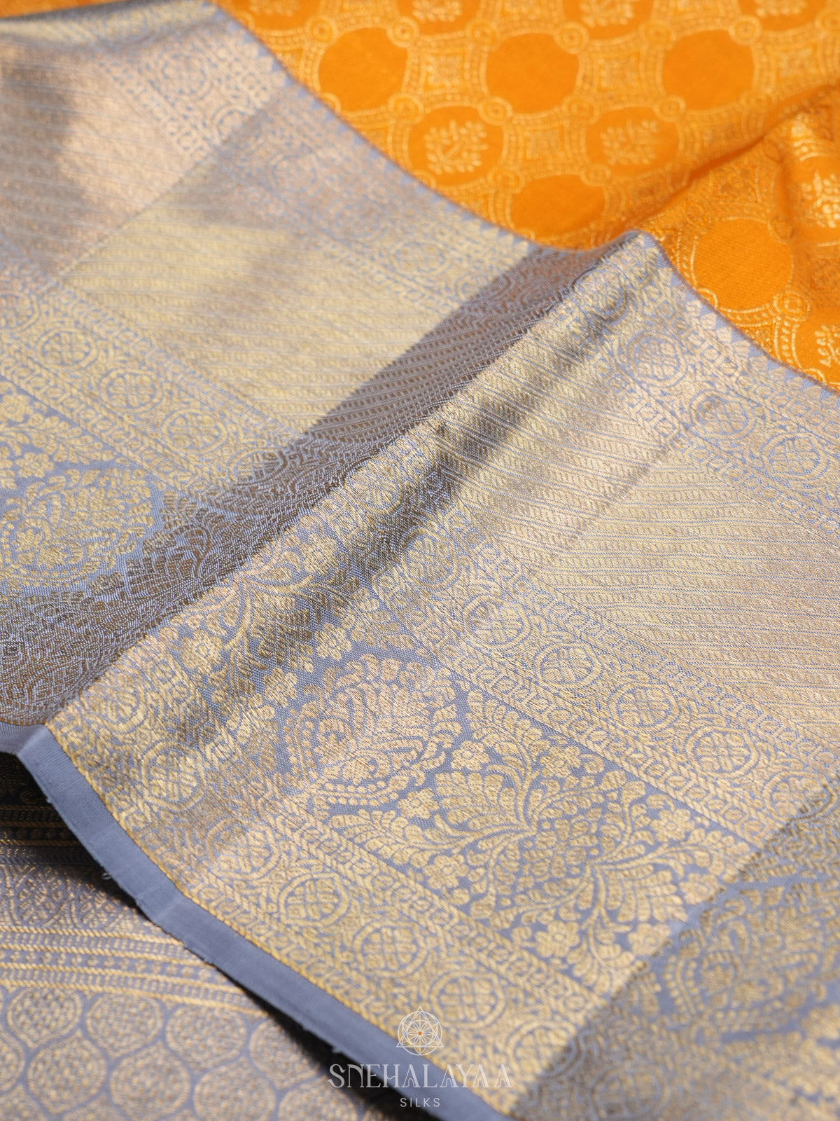 Mango Yellow Kanjivaram Silk Saree