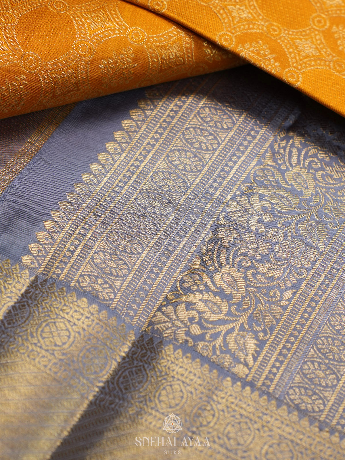 Mango Yellow Kanjivaram Silk Saree
