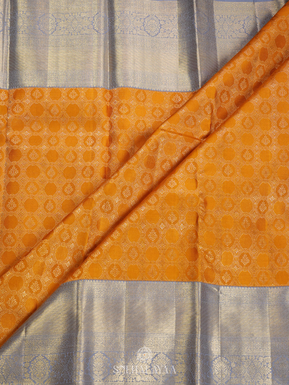 Mango Yellow Kanjivaram Silk Saree