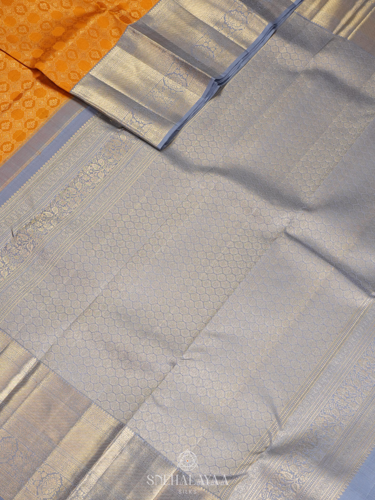 Mango Yellow Kanjivaram Silk Saree