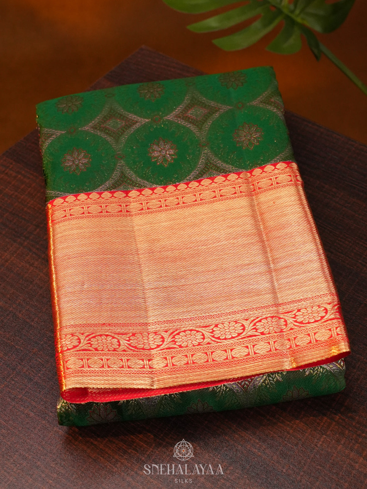Forest Green Kanjivaram Silk Saree