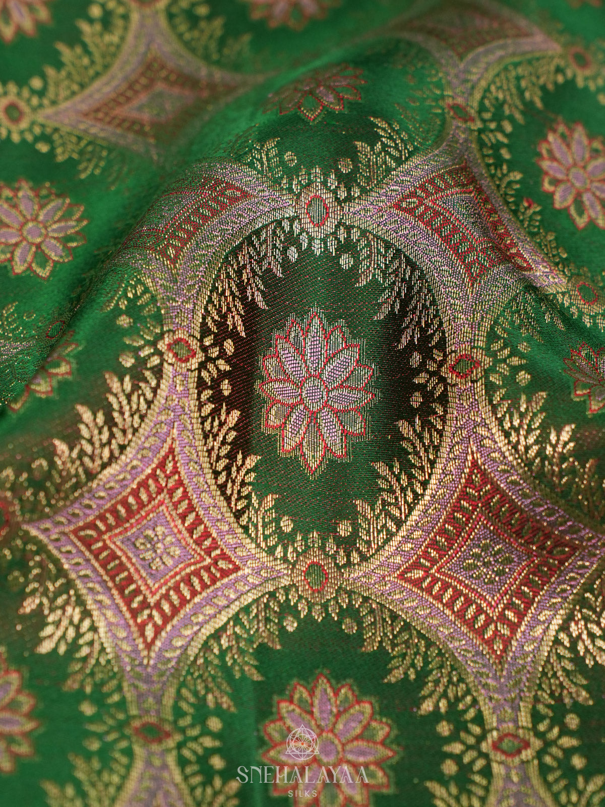 Forest Green Kanjivaram Silk Saree