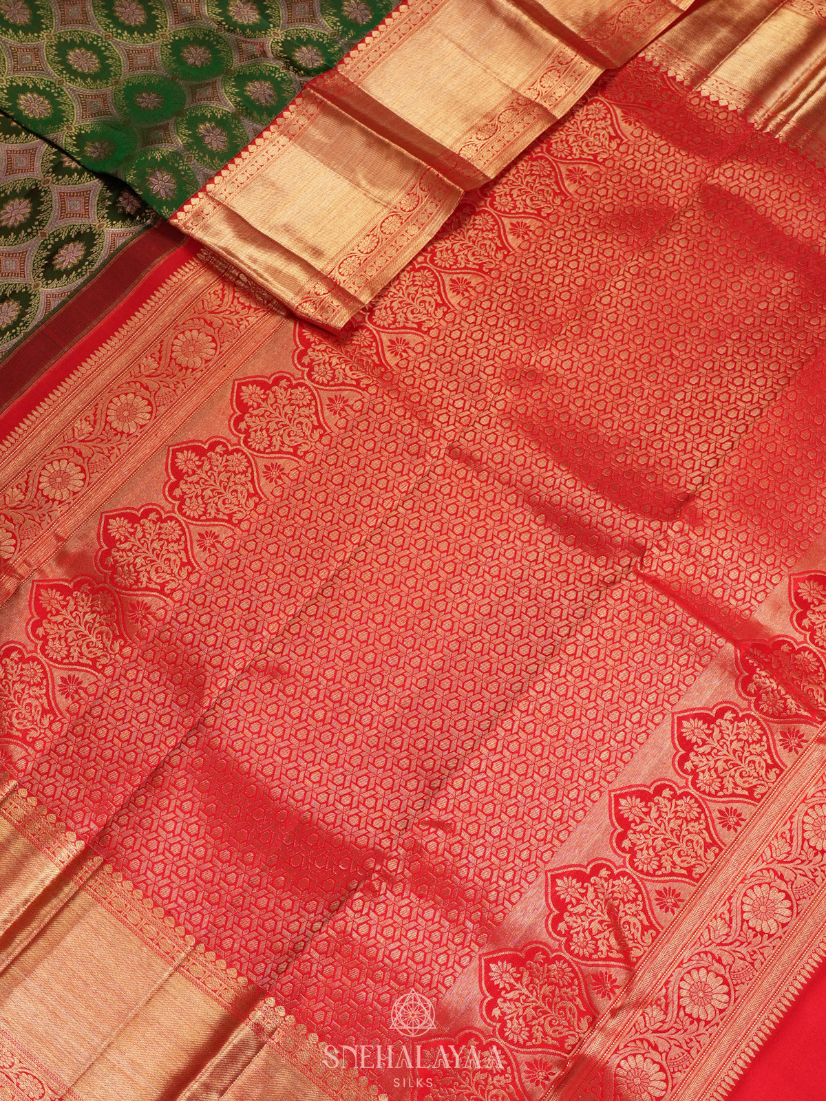 Forest Green Kanjivaram Silk Saree