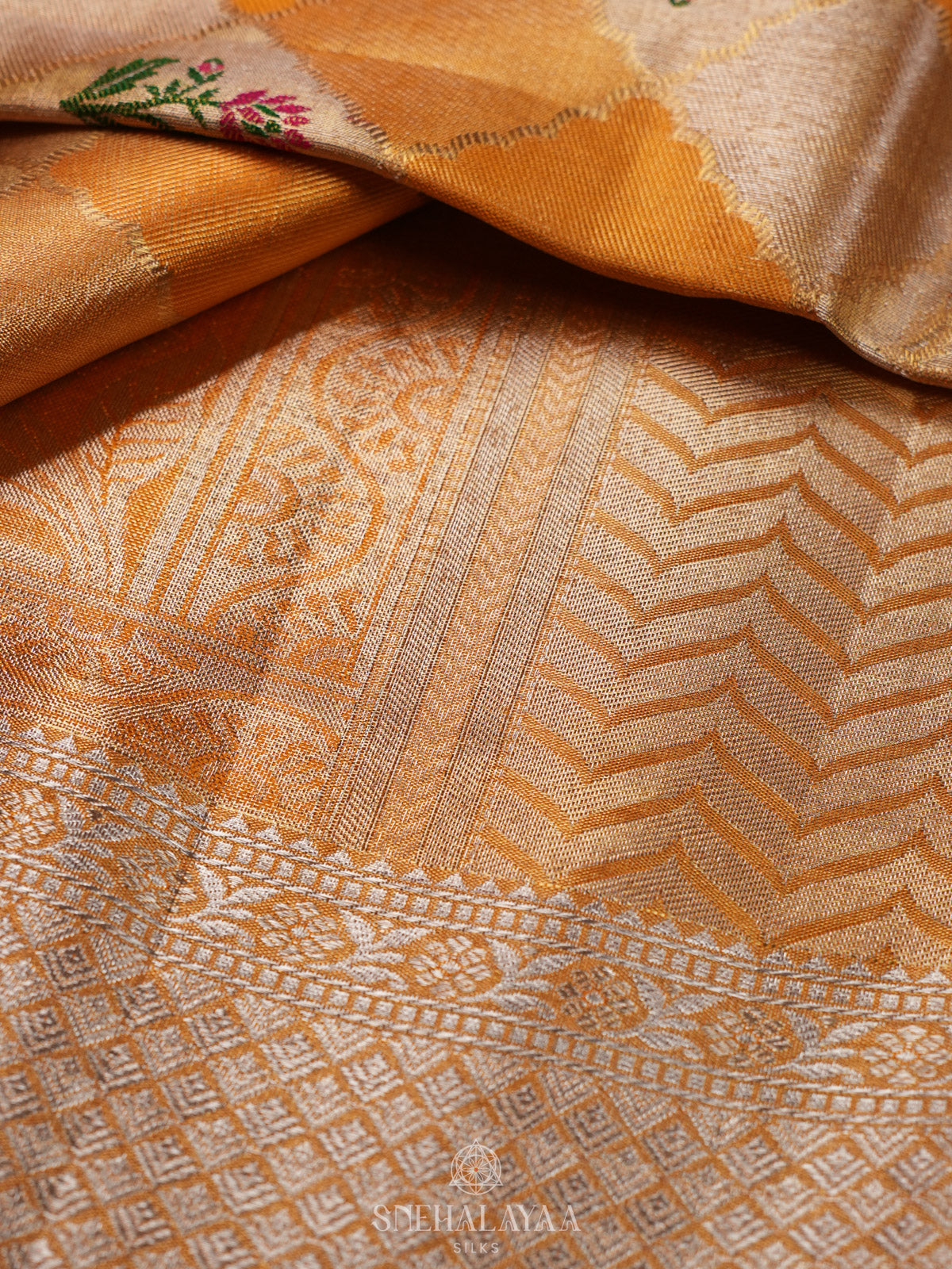 Yellow Tissue Kanjivaram Silk Saree