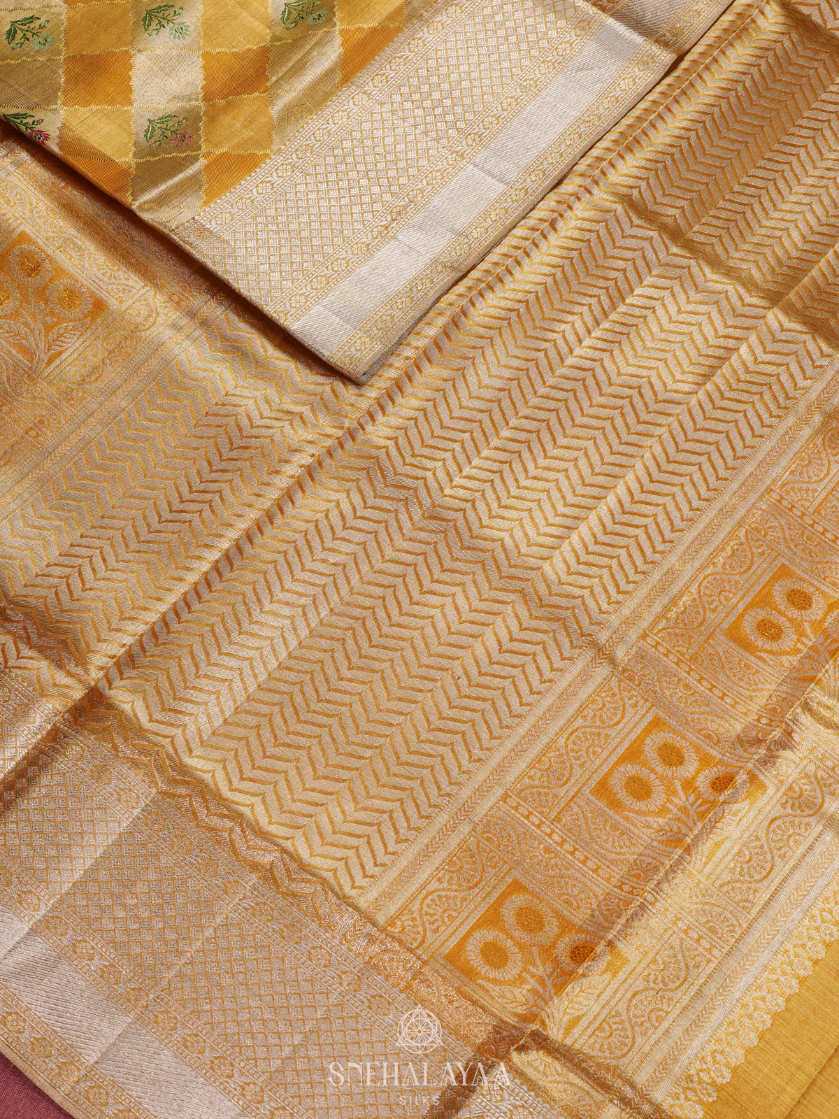 Yellow Tissue Kanjivaram Silk Saree